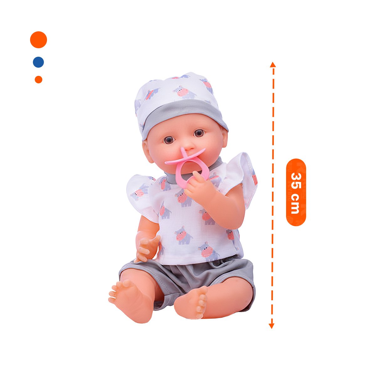 PACK4 PELUCHE HIPOPOTAMO SUAVE CON ROPITA Y ACCESORIOS PARA BEBES HOGAR Y+REGALO STICKER - 4