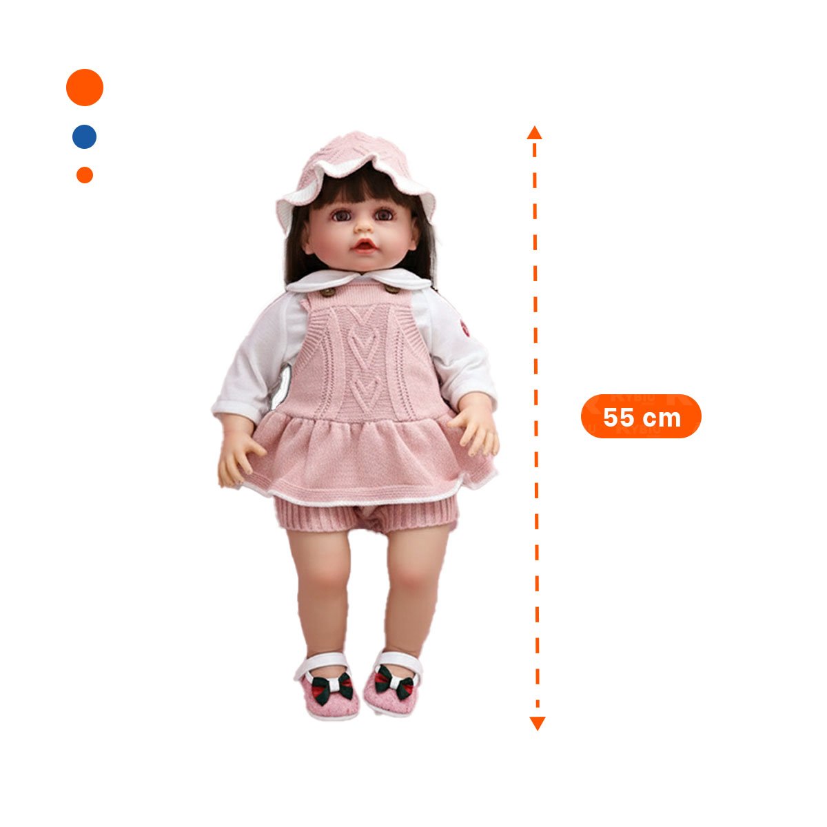 CAMISA TEJIDA DE BEBE EN ROSADO CON SHORT Y GORRO PARA VESTIR - 4