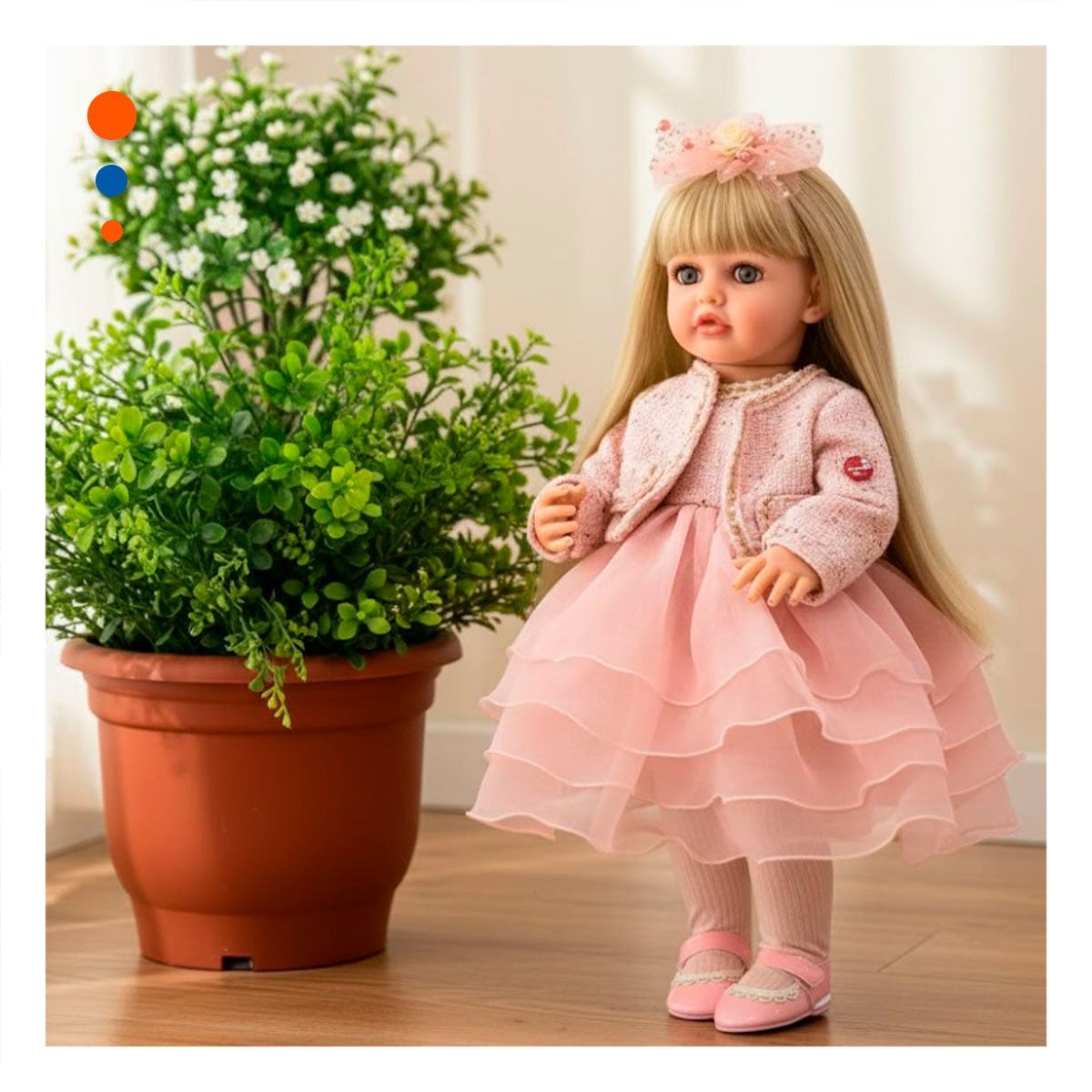 PACK2 FIGURA YESSY 55CM CON VESTUARIO INFANTIL ROSADO Y ESTILO DULCE - 2
