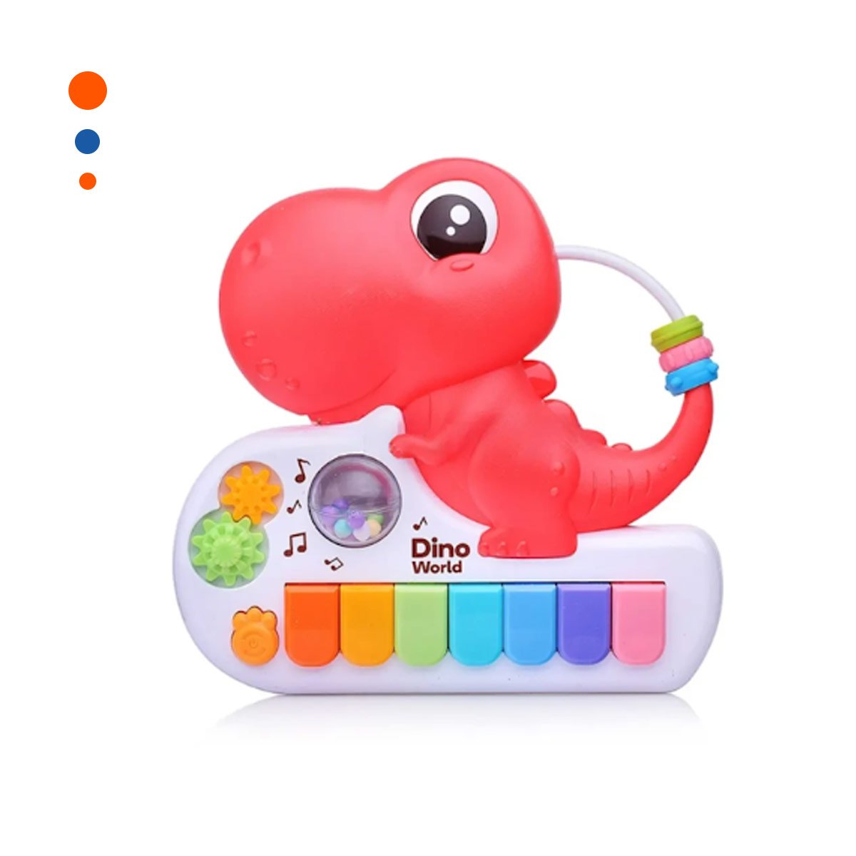 ORGANO DE TECLAS MUSICALES DINOSAURIO 17.5 CM ROSADO INFANTIL - 3