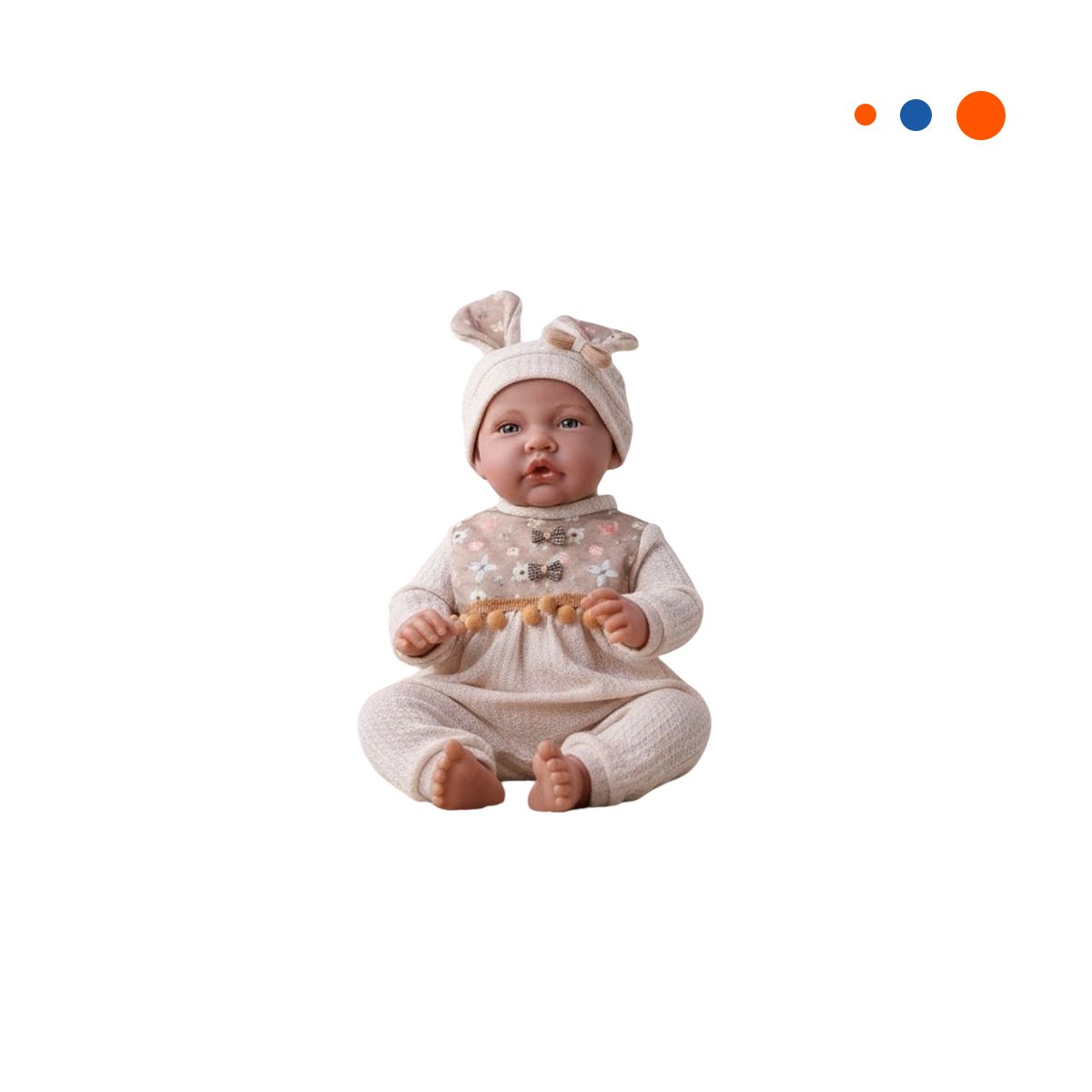 BEBE PARA NINAS 42CM AMARILLO CON ROPA COMODA PARA JUEGO TRANQUILO Y+REGALO STICKER - 3