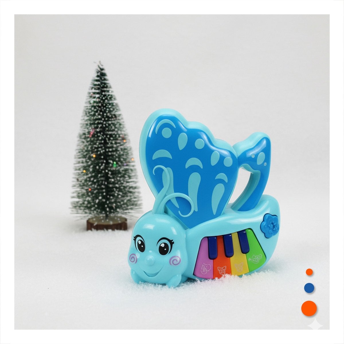PACK12 MELODIA MUSICAL EDUCATIVA MARIPOSA CELESTE 22X26 CM Y+REGALO STICKER - 3