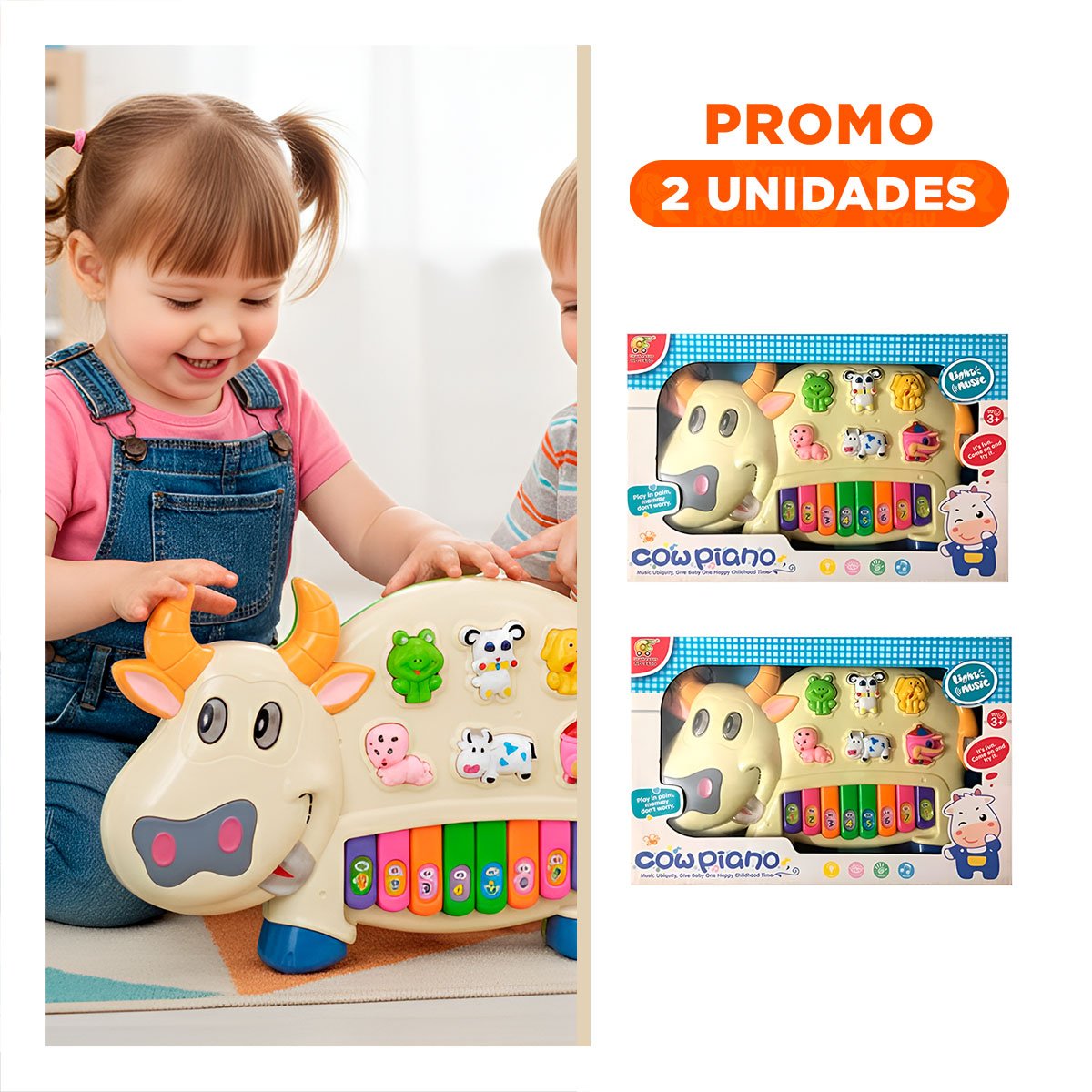 PACK2 PANEL DIDACTICO VACA CON ANIMALES Y NUMEROS PARA APRENDIZAJE - 1