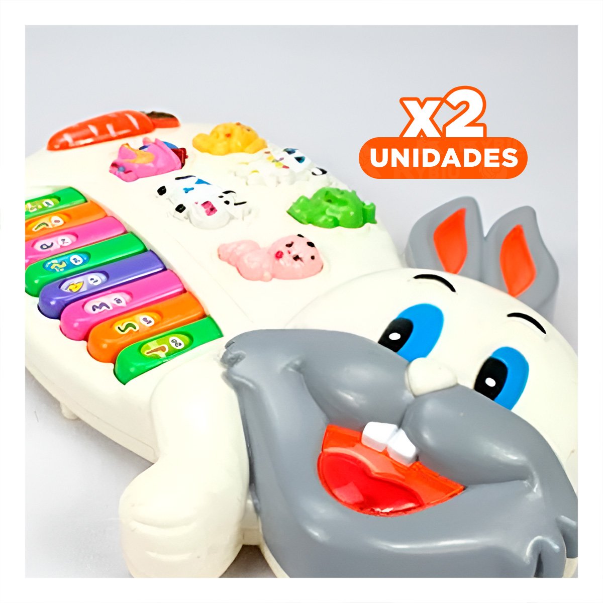 PACK2 CONSOLA MUSICAL CONEJO CON ANIMALES Y NUMEROS PARA JUEGO DIDACTICO Y+REGALO STICKER - 1