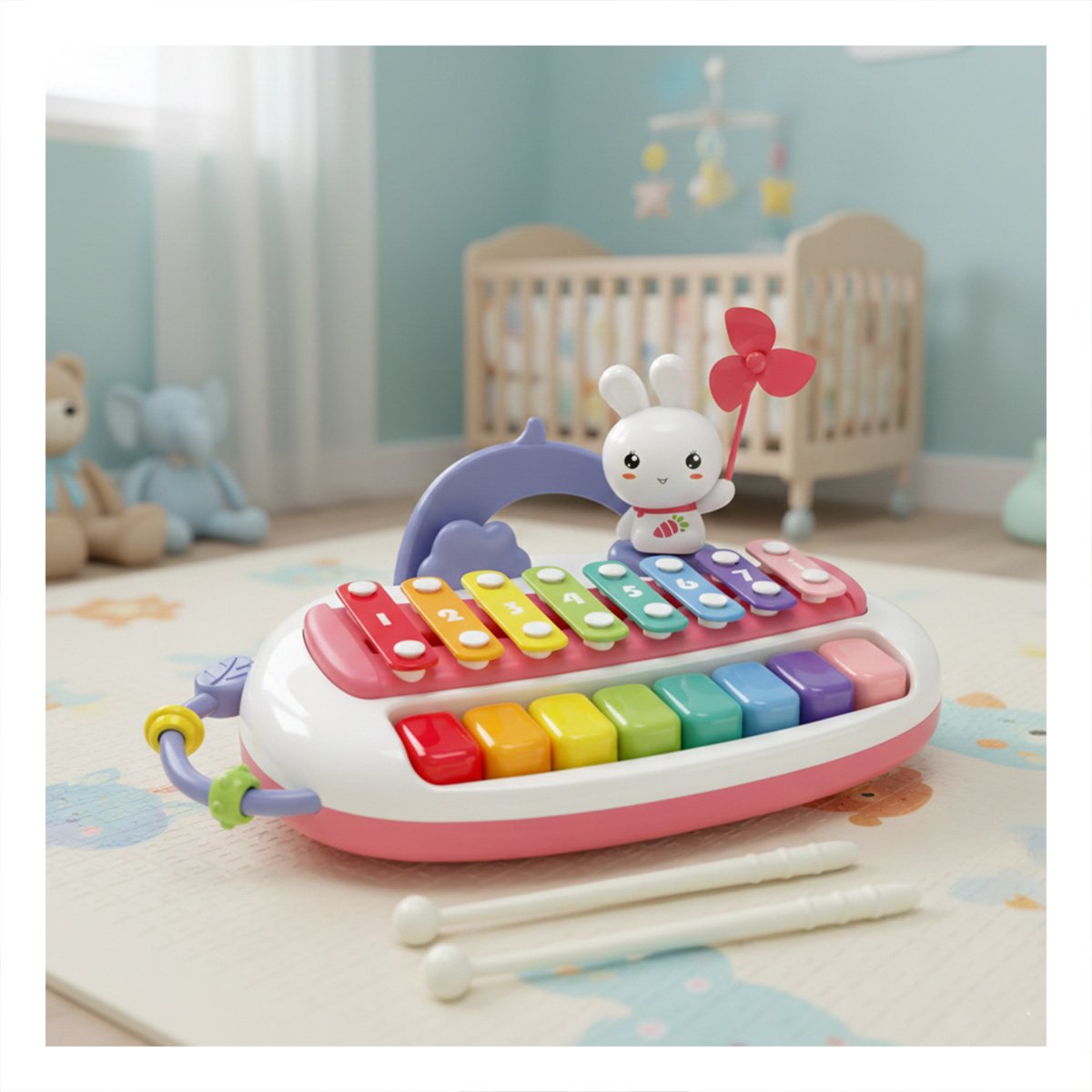 PACK6 JUGUETE SONORO EDUCATIVO INFANTIL CON USO FACIL Y+REGALO STICKER - 5