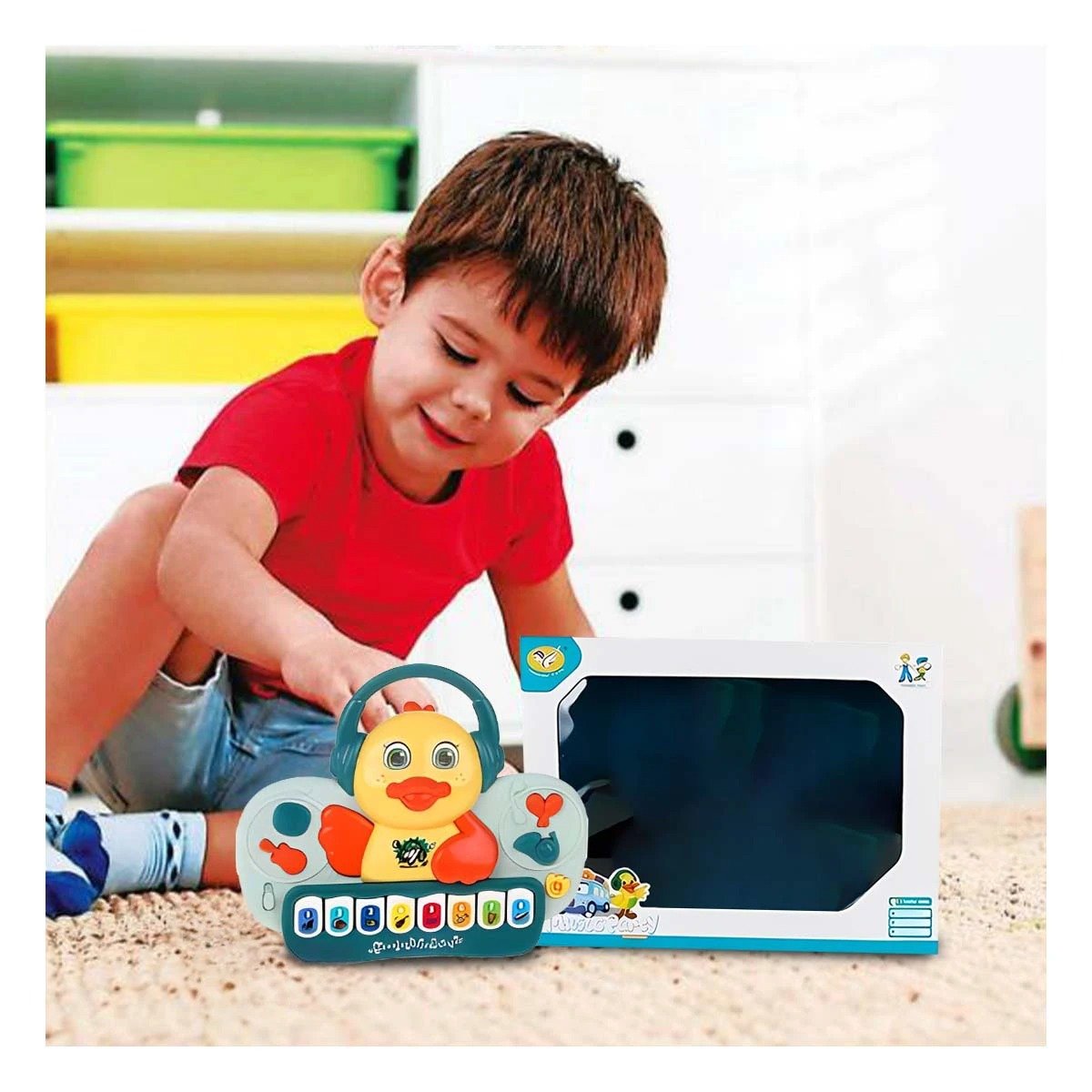 PACK2 PIANO PATO MUSICAL CON TECLAS SONORAS PARA JUEGO EN CASA VERDE Y+PAPEL REGALO - 2