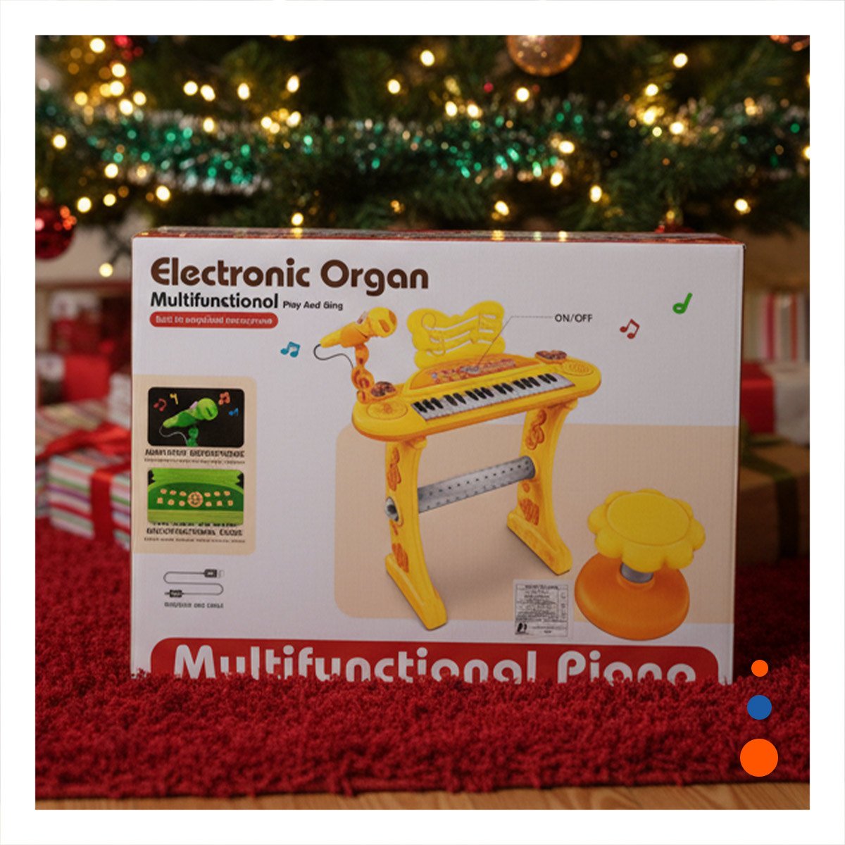 INSTRUMENTO INFANTIL AMARILLO CON MICROFONO Y SILLA PARA DESARROLLO MUSICAL Y+LIGAS REGALO - 1