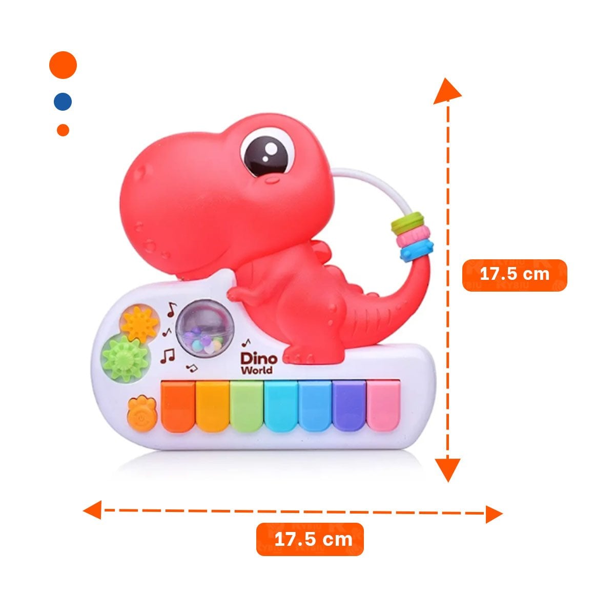 PACK6 JUGUETE DE SONIDO MUSICAL CON FORMA DINOSAURIO ROSADO 17.5 CM Y+PAPEL REGALO - 4