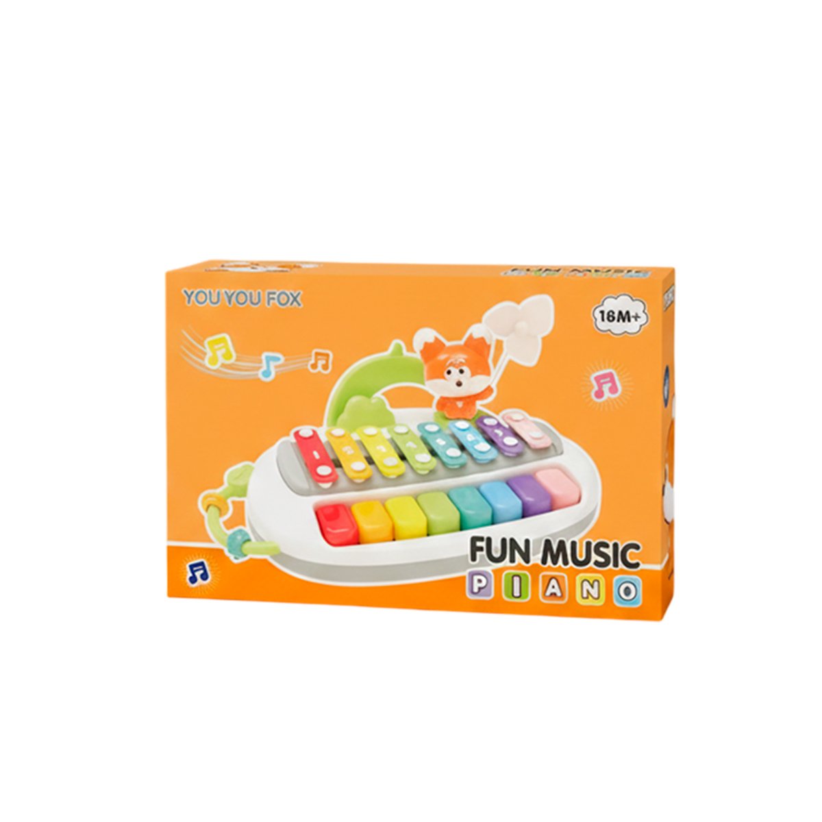 XILOFONO DIDACTICO MUSICAL CON FIGURA ZORRO PARA DESARROLLO SENSORIAL INFANTIL Y+REGALO STICKER - 3