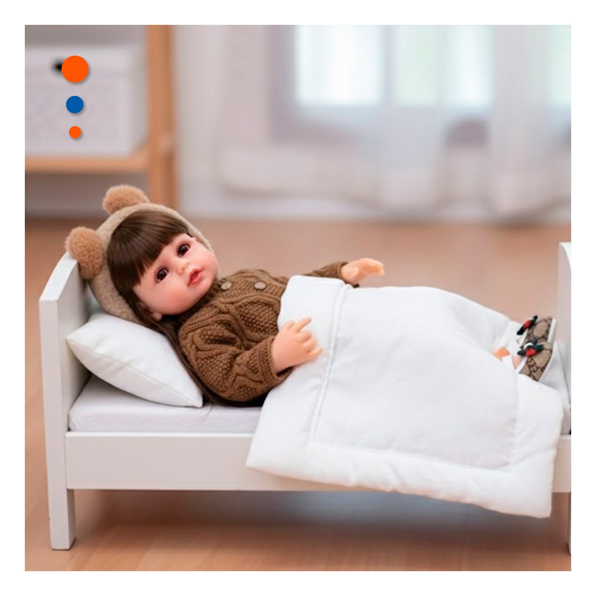 PACK2 DOLL YESSY TEJIDA CON ROPA DE CHOMPA SHORT MARRON Y VINCHA 55CM Y+PAPEL REGALO - 2