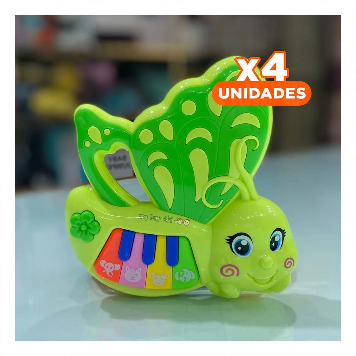 PACK4 TECLAS MUSICALES MARIPOSA VERDE 22X26 CM PARA NINOS - 1