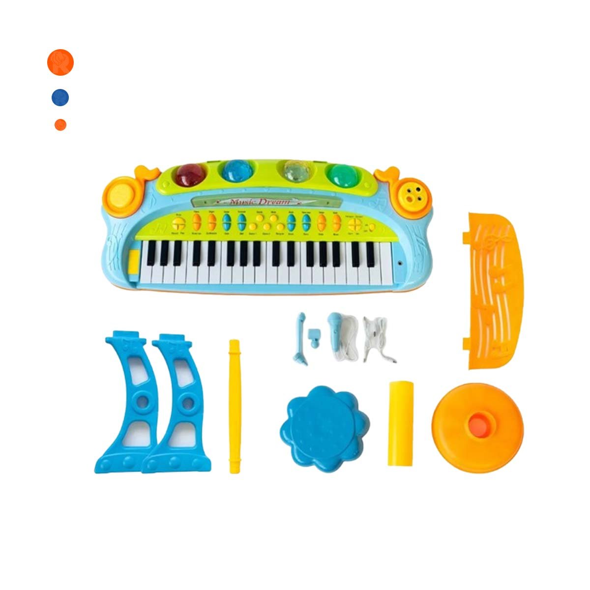 PACK2 VERSION MUSICAL INFANTIL PIANO CON MICROFONO Y SILLA CELESTE JUEGO Y+REGALO STICKER - 2
