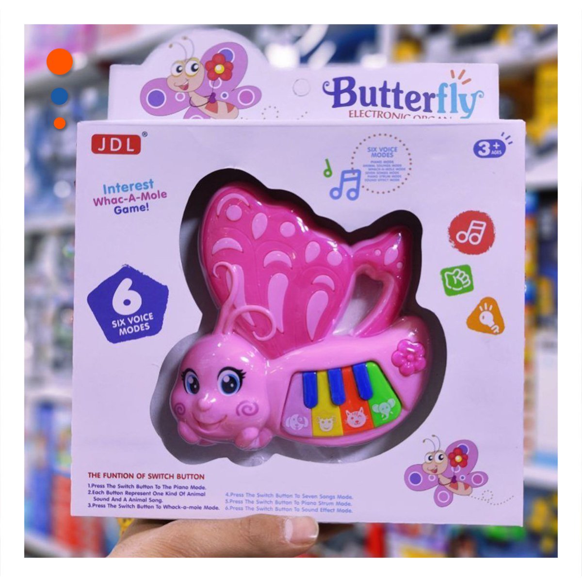 PACK12 MELODIA MUSICAL EDUCATIVA MARIPOSA ROSADO 22X26 CM Y+REGALO STICKER - 5