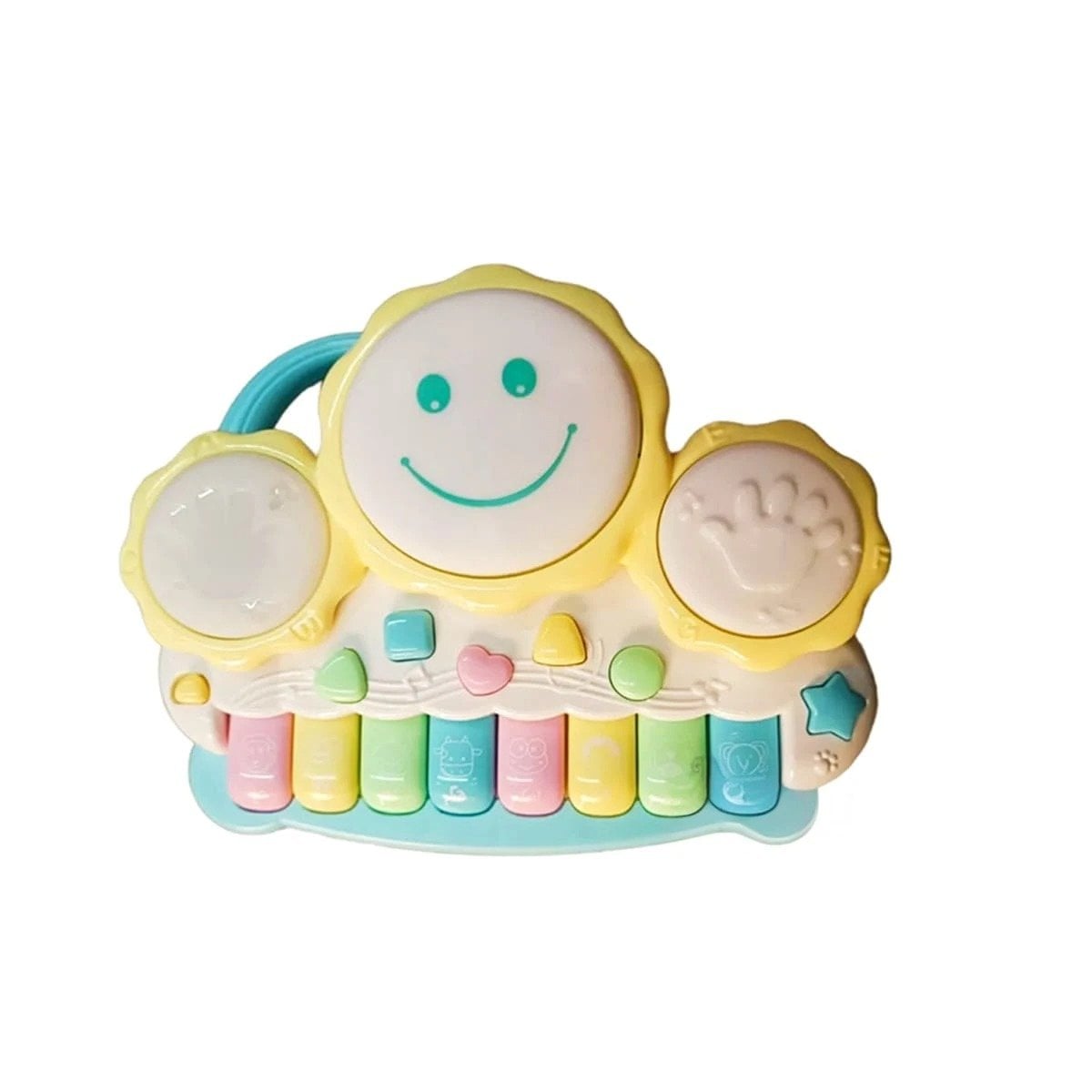 PACK2 JUGUETE COLORIDO MUSICAL DE SOL EN COLOR AMARILLO PARA USO DOMESTICO Y+REGALO STICKER - 2