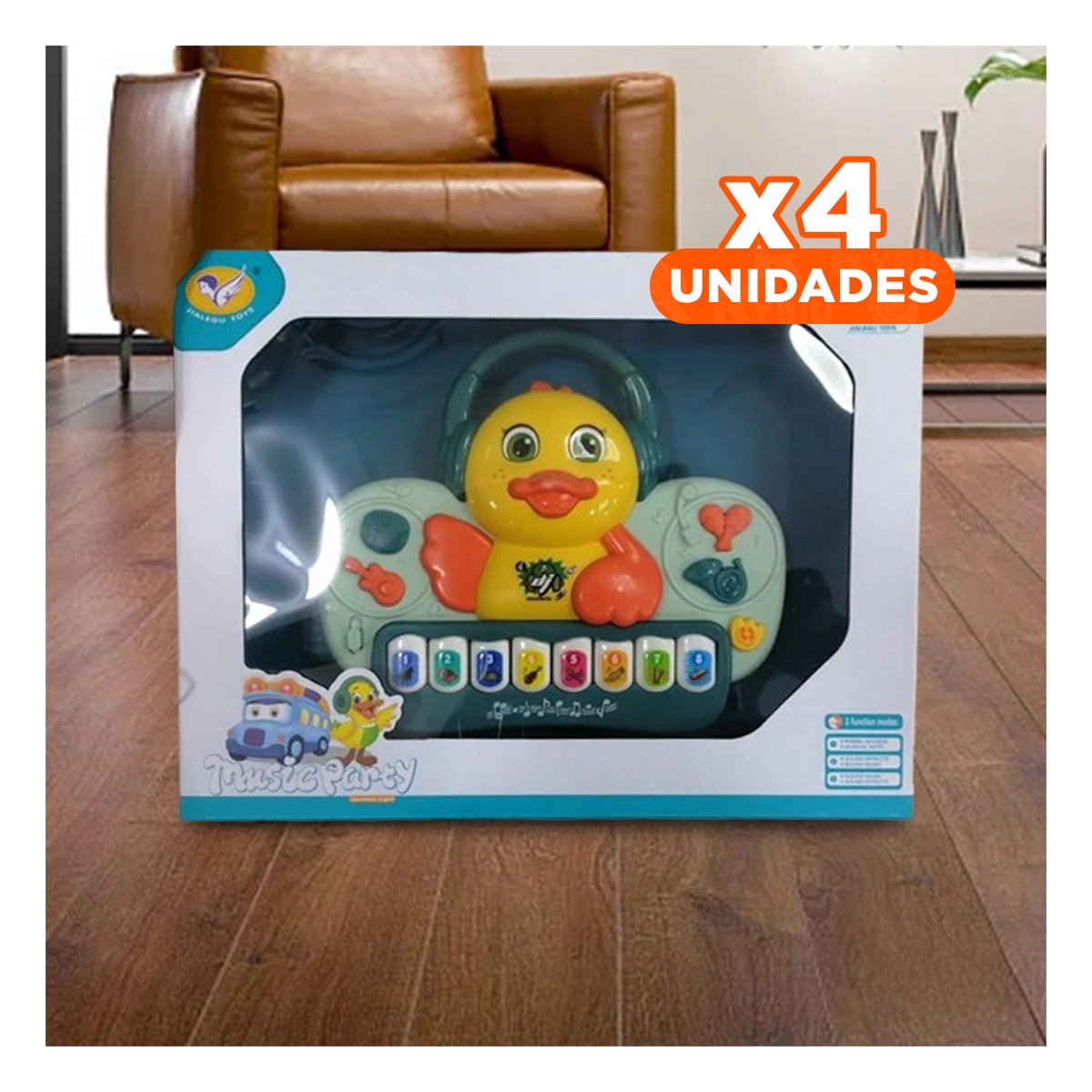 PACK4 INSTRUMENTO PATO MUSICAL CON TECLAS ALEGRES PARA DIVERSION EN CASA VERDE - 1