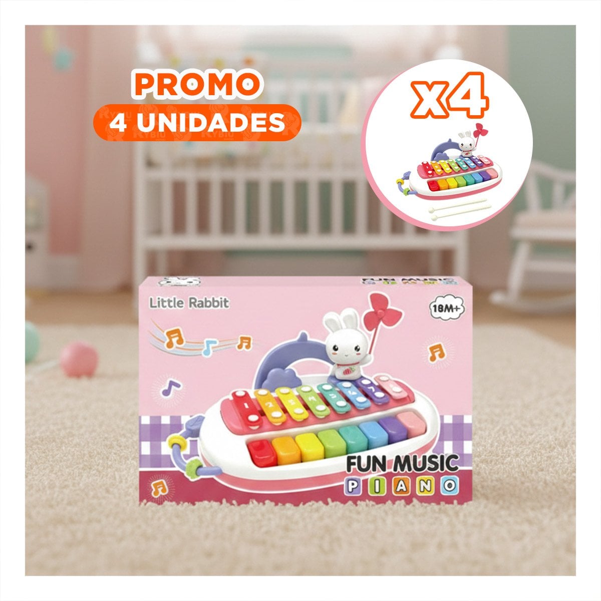 PACK4 MODULO MUSICAL EDUCATIVO PARA JUEGO INFANTIL EN CASA - 1