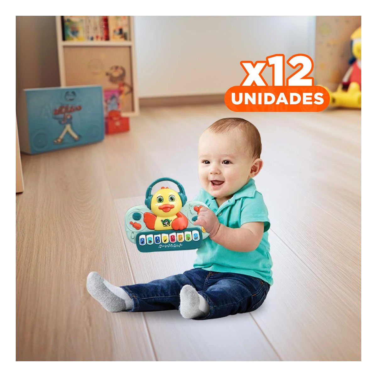 PACK12 INSTRUMENTO MUSICAL DE PATO CON TECLAS INTERACTIVAS HOGAR VERDE - 1