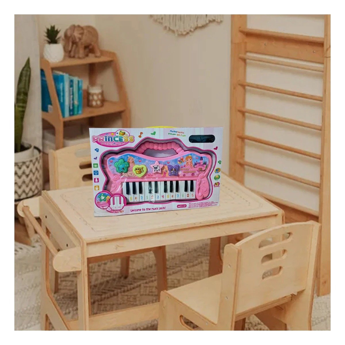 PACK12 ORGANO MUSICAL ROSADO CON SONIDOS PARA ACTIVIDAD INFANTIL Y+PAPEL REGALO - 3