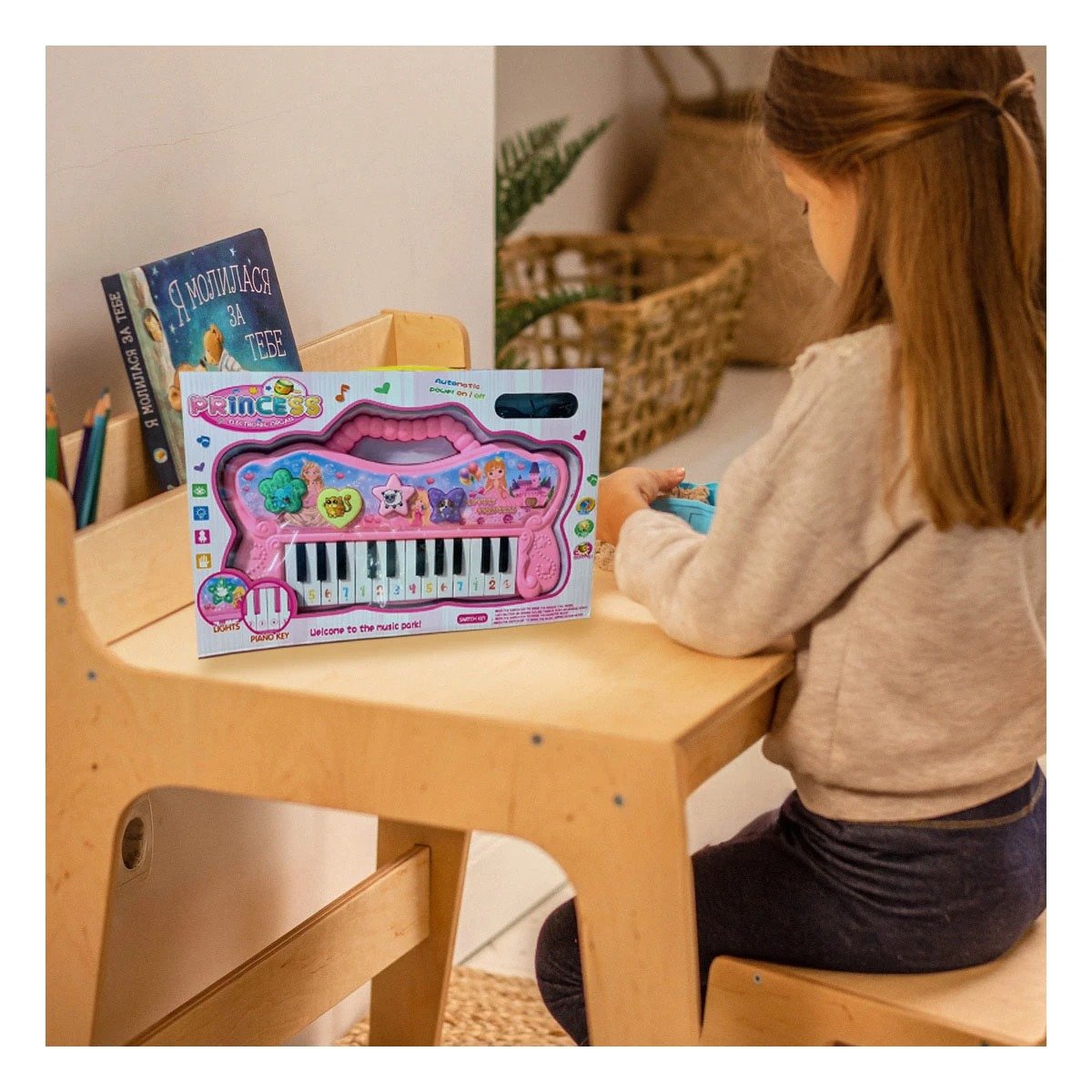 PACK12 ORGANO MUSICAL ROSADO CON SONIDOS PARA ACTIVIDAD INFANTIL Y+PAPEL REGALO - 5