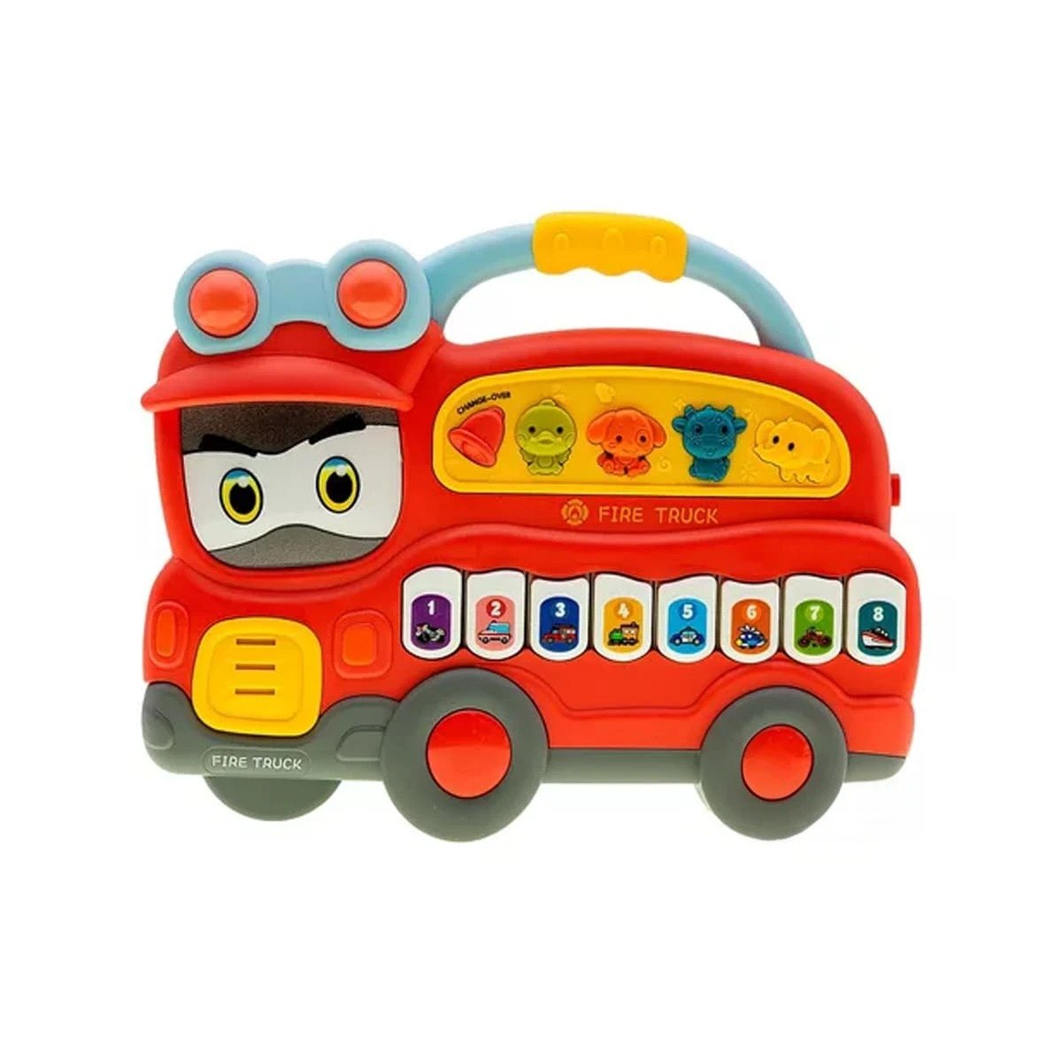 PACK12 BASE INTERACTIVA CAMION DE BOMBEROS CON TECLAS Y LUCES PARA HOGAR ROJO Y+REGALO STICKER - 2