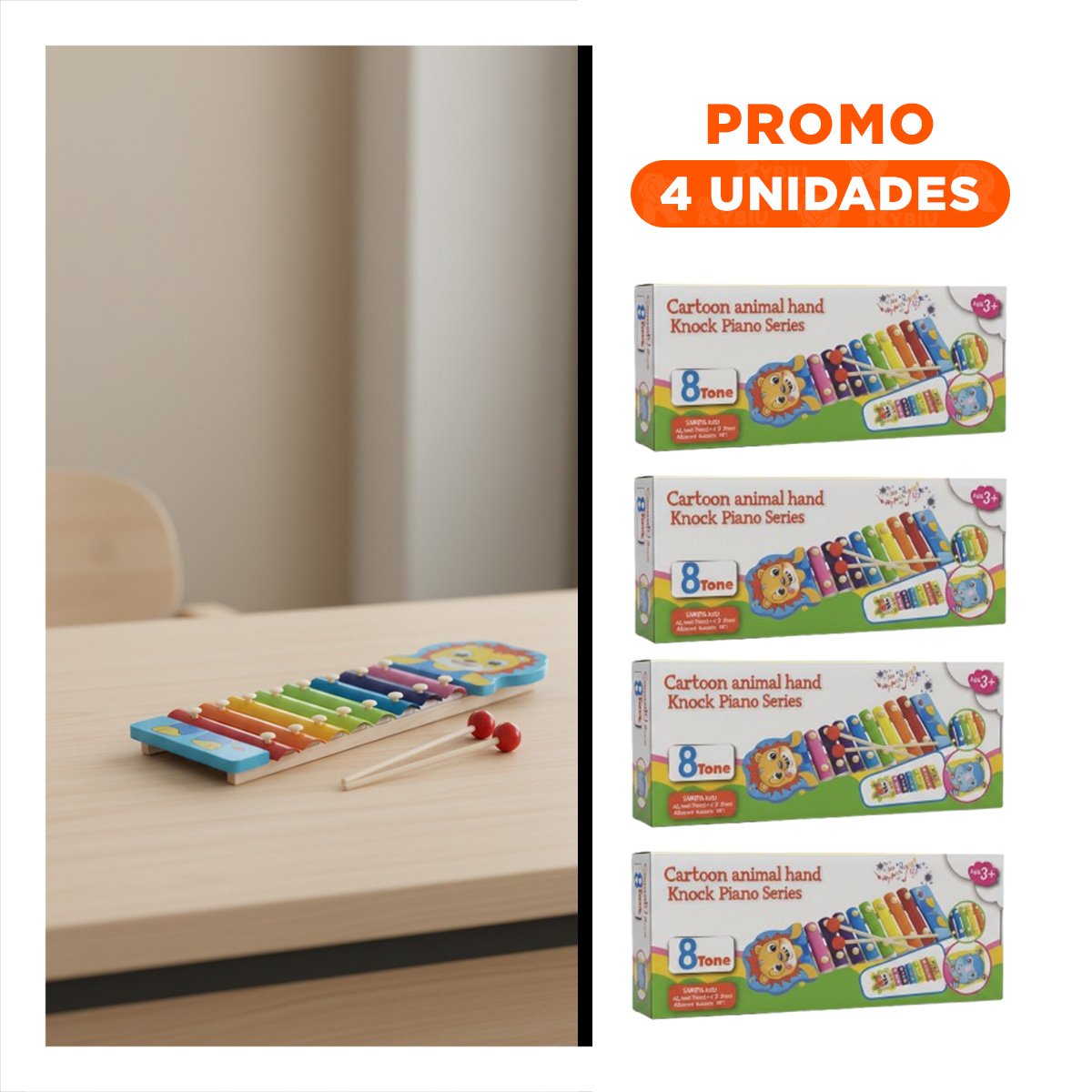PACK4 MELODIA DE LEON JUGUETE MUSICAL PARA NINOS ALEGRE Y CREATIVO Y+REGALO STICKER - 1