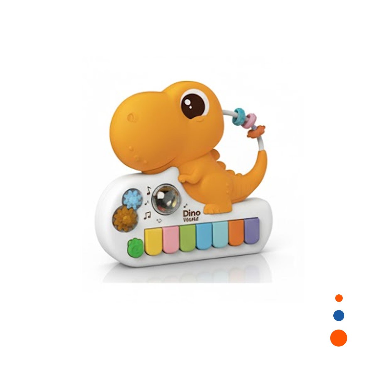 INSTRUMENTO DE JUGUETE MUSICAL CON FORMA DINOSAURIO AMARILLO 17.5 CM Y+REGALO STICKER - 3
