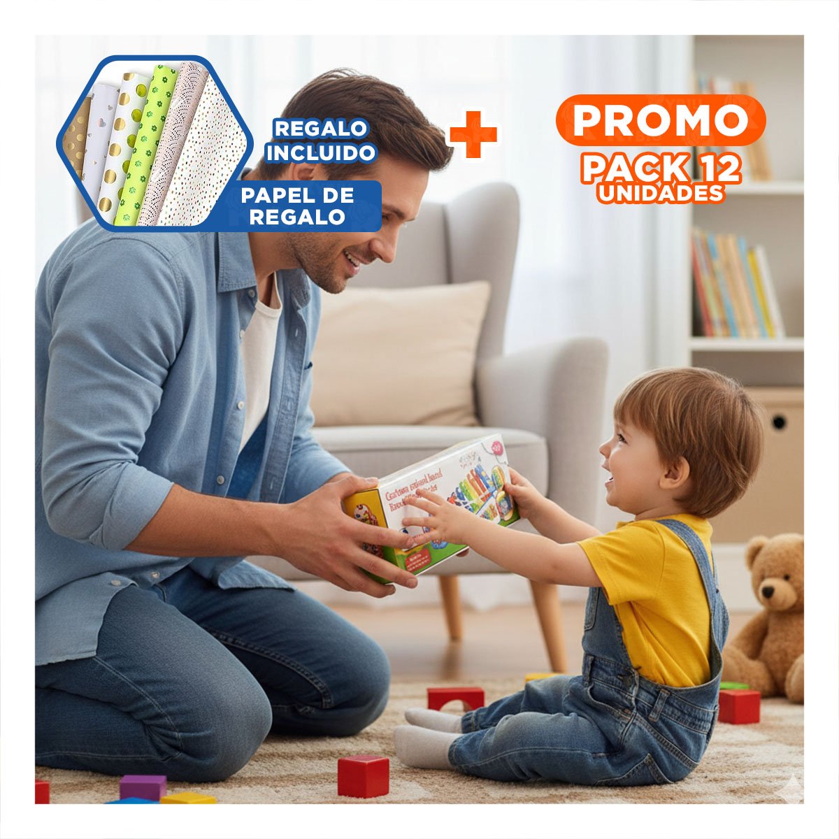 PACK12 SINTETIZADOR DE LEON JUGUETE MUSICAL PARA NINOS COLORIDO Y ALEGRE Y+PAPEL REGALO - 1