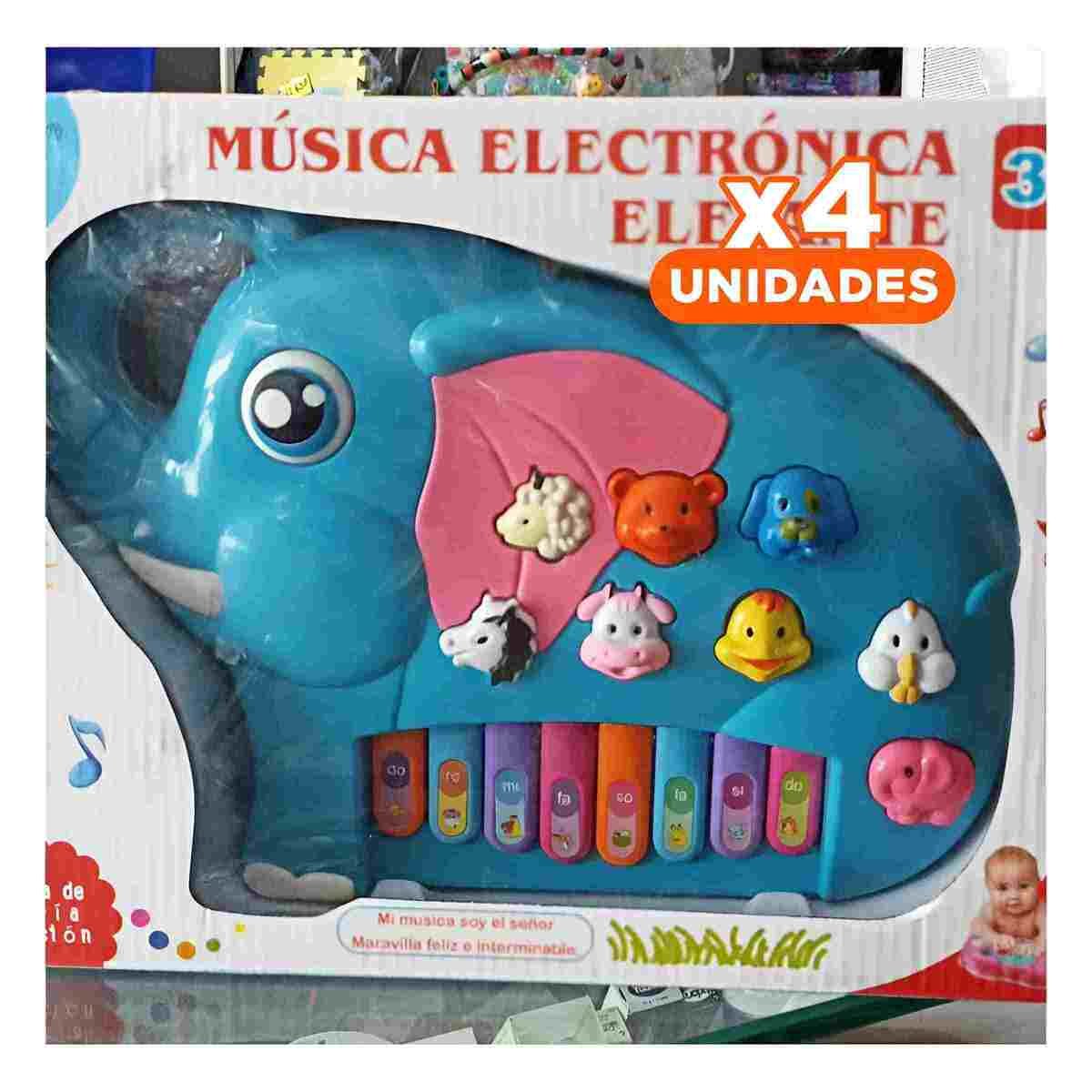 PACK4 ALEGRE ELEFANTE MUSICAL DIDACTICO EN CAJA CON SONIDOS DIVERTIDOS PARA HOGAR - 1