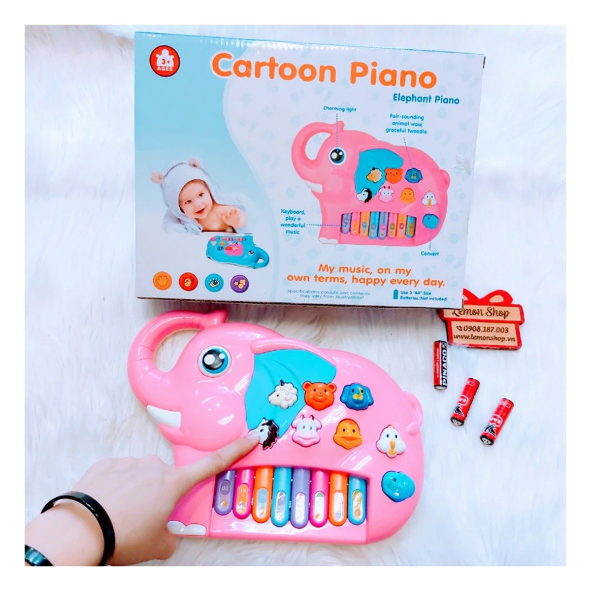 PACK2 CLASICO ELEFANTE DIDACTICO EN CAJA ROSADO PARA JUEGO CREATIVO EN HOGAR Y+REGALO STICKER - 3