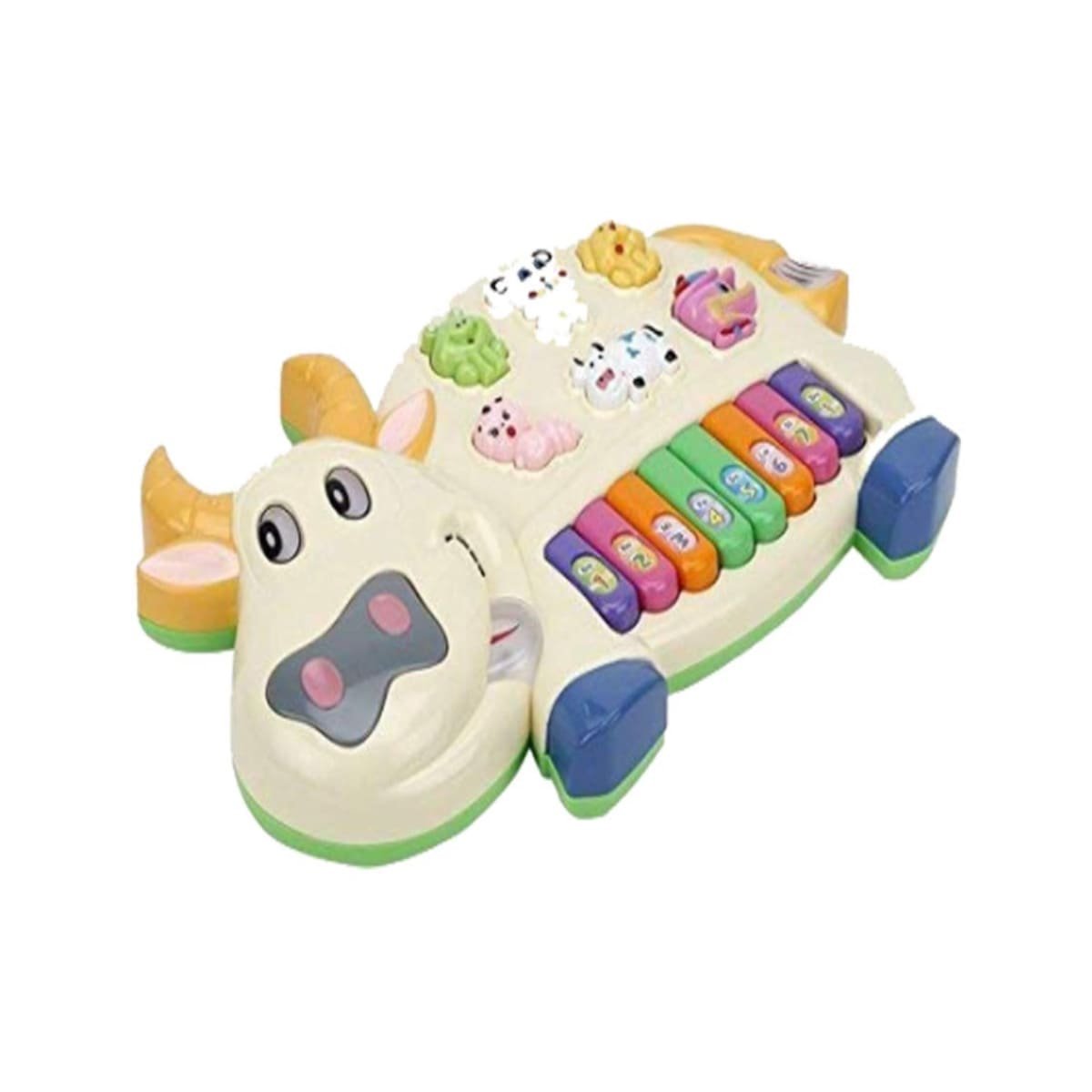 CONSOLA EDUCATIVA INFANTIL VACA CON ANIMALES Y NUMEROS PARA CASA Y+PAPEL REGALO - 1