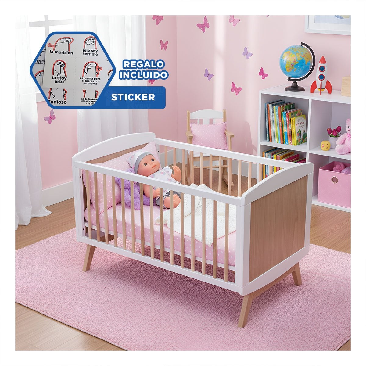 MUNECO DECORATIVO HIPOPOTAMO CON ROPITA Y ACCESORIOS PARA BEBES CASA Y+REGALO STICKER - 1