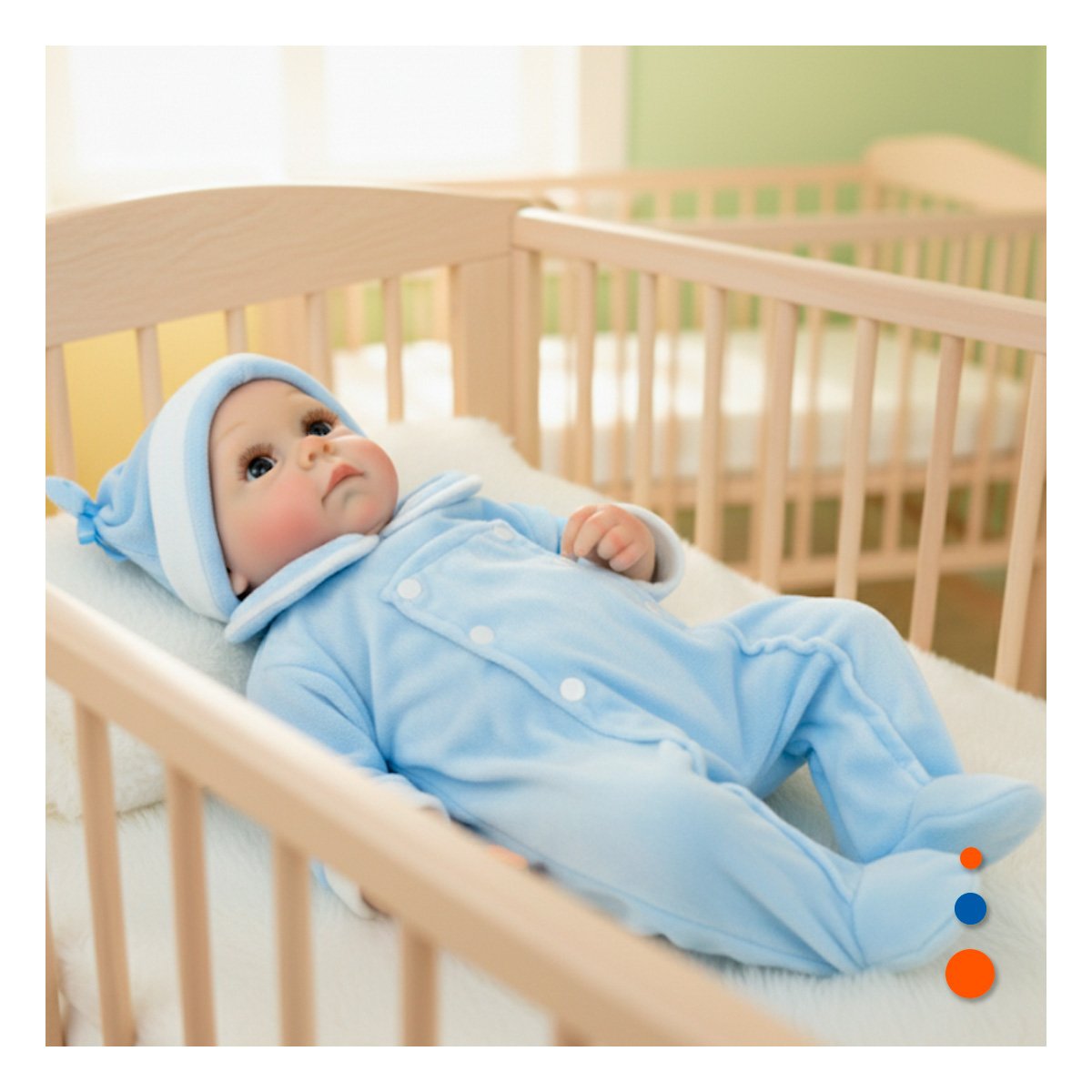 PACK2 MUNECA DE BEBE REALISTA CON ROPA CONFORTABLE Y GORRO CELESTE PARA CASA Y+REGALO STICKER - 3