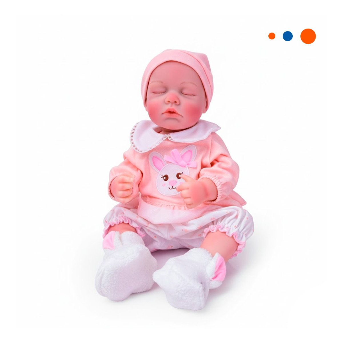 JUGUETE INFANTIL CON DISFRAZ CONEJO ROSADO 50CM Y+REGALO STICKER - 3