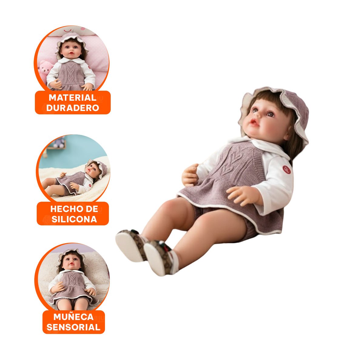 CAMISA TEJIDA DE BEBE EN PALO ROSA CON SHORT Y GORRO PARA VESTIR - 3