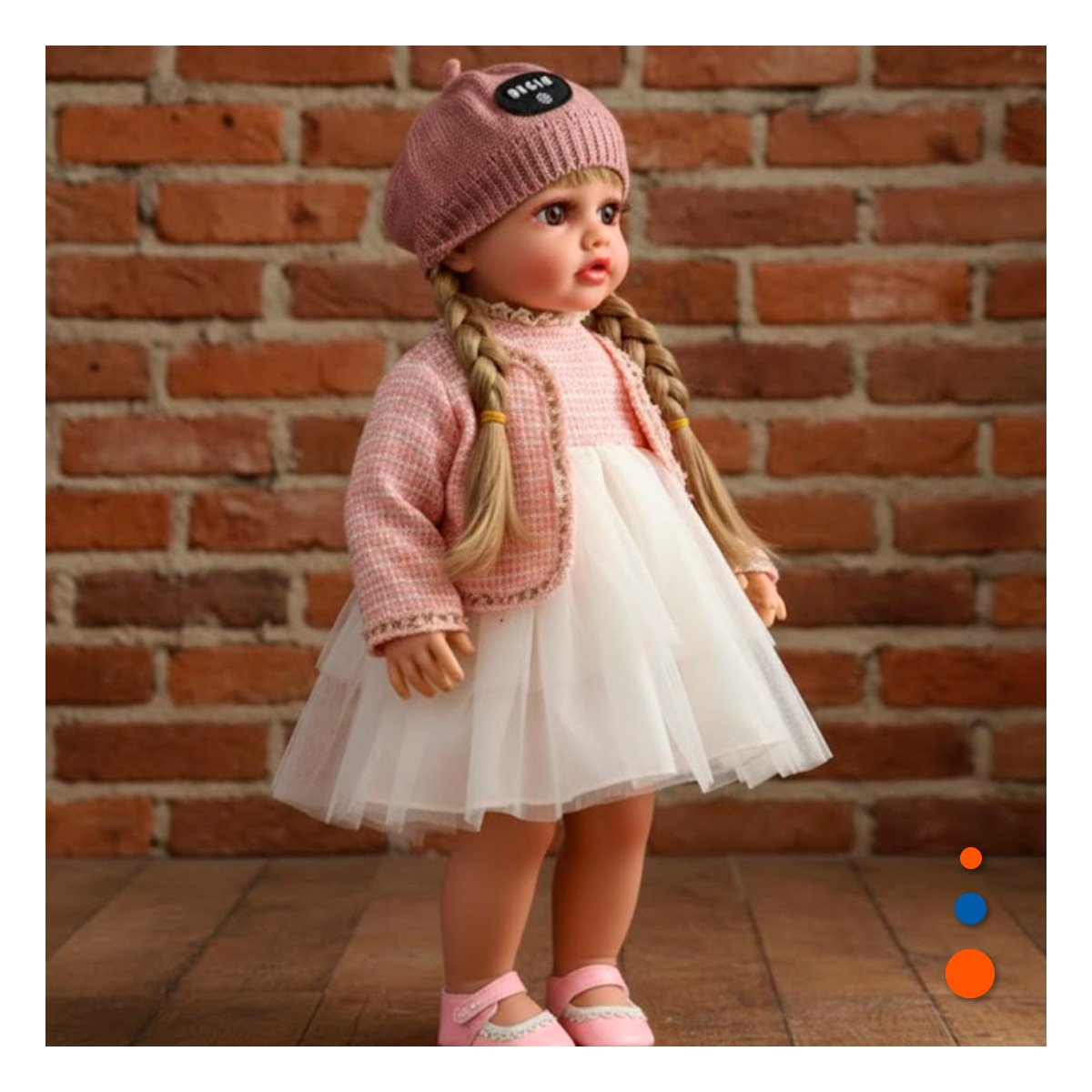 MUÑECA YESSY ROSADO PARA JUEGO INFANTIL CON VESTIDO TULL Y CHOMPA Y+LIGAS REGALO - 1