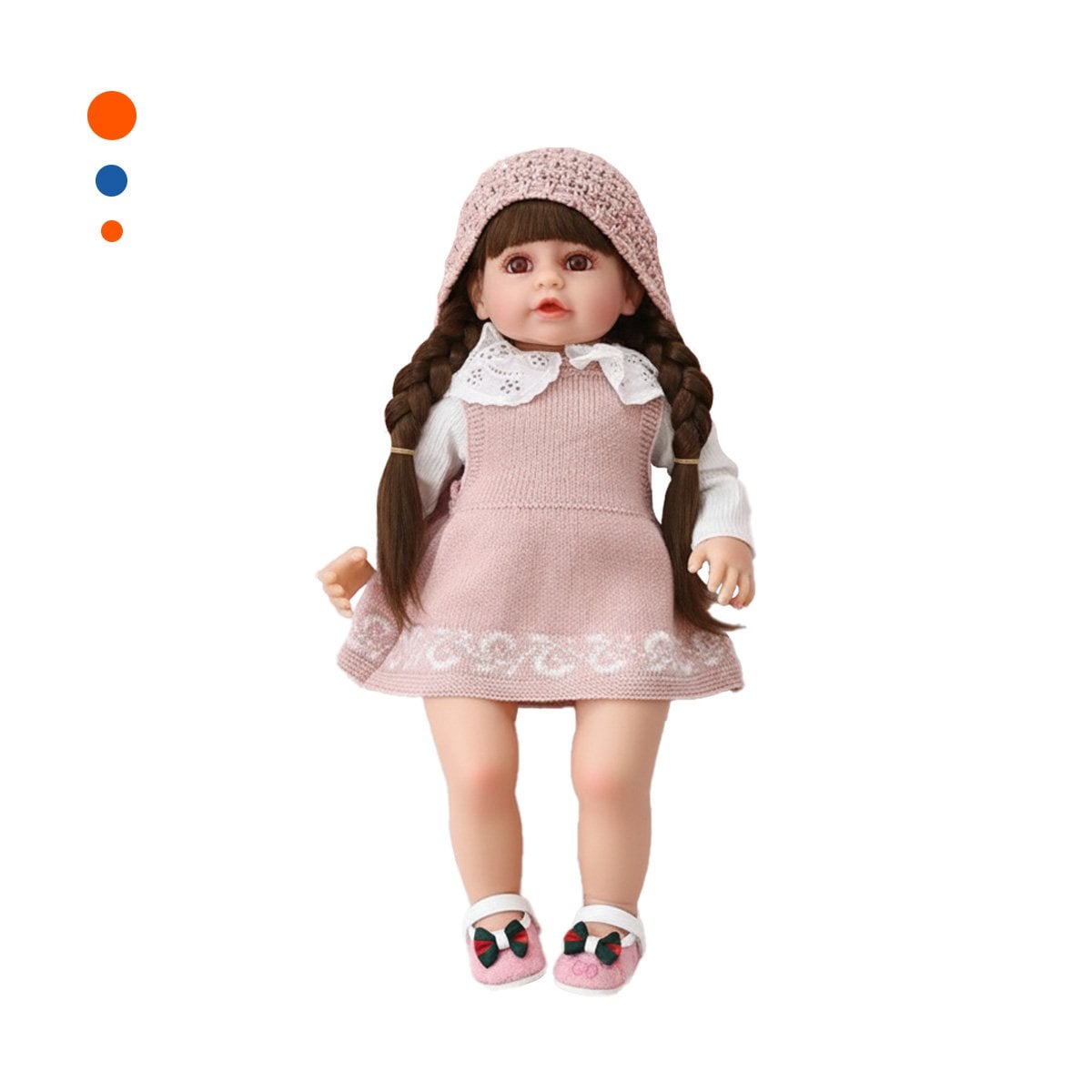 PACK2 PERSONAJE YESSY CON ROPA TEJIDA ROSADO Y GORRO PARA JUEGO CREATIVO Y+REGALO STICKER - 2