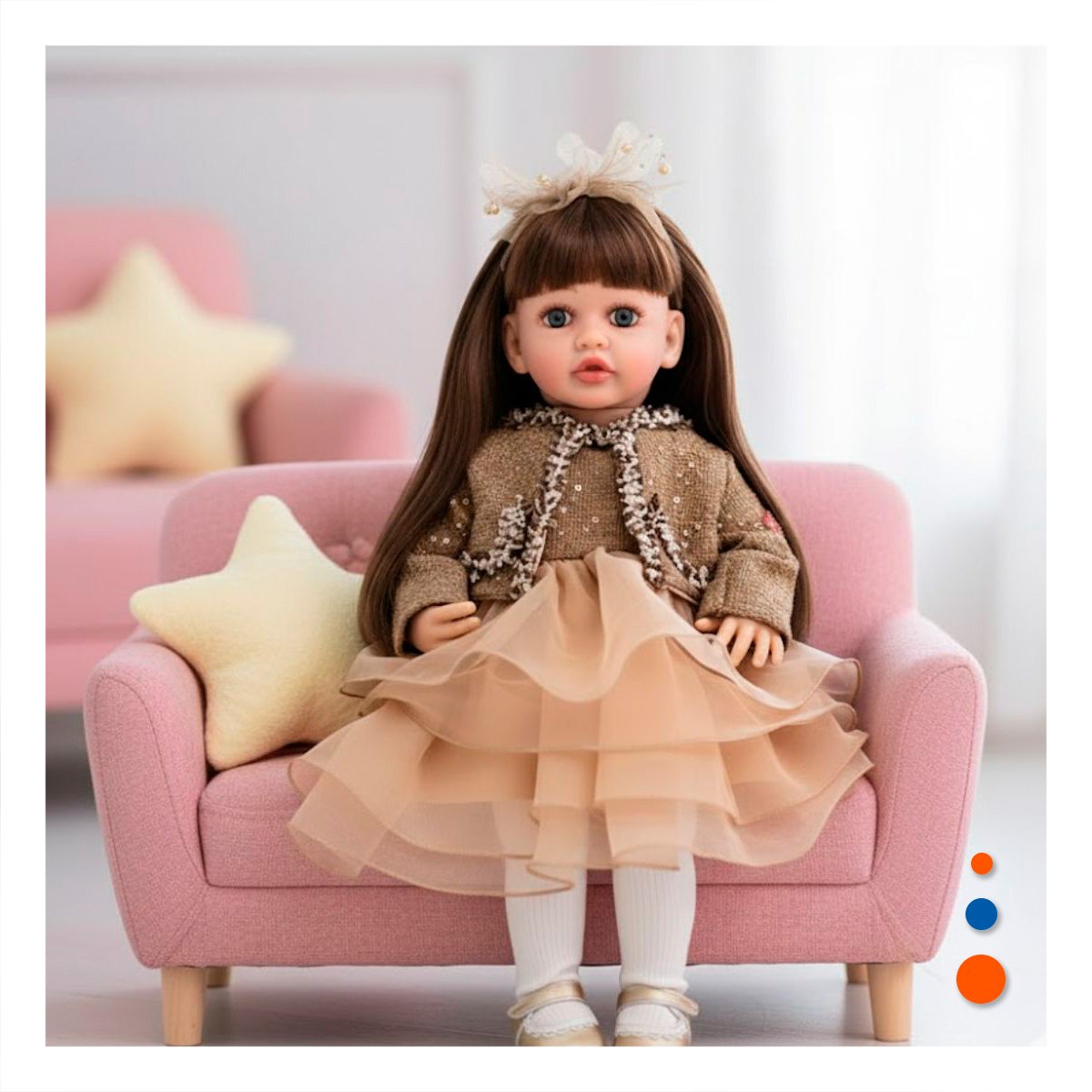 PACK2 FIGURA YESSY CON ATUENDO MARRON INFANTIL DE INSPIRACION CLASICA 55CM Y+PAPEL REGALO - 2