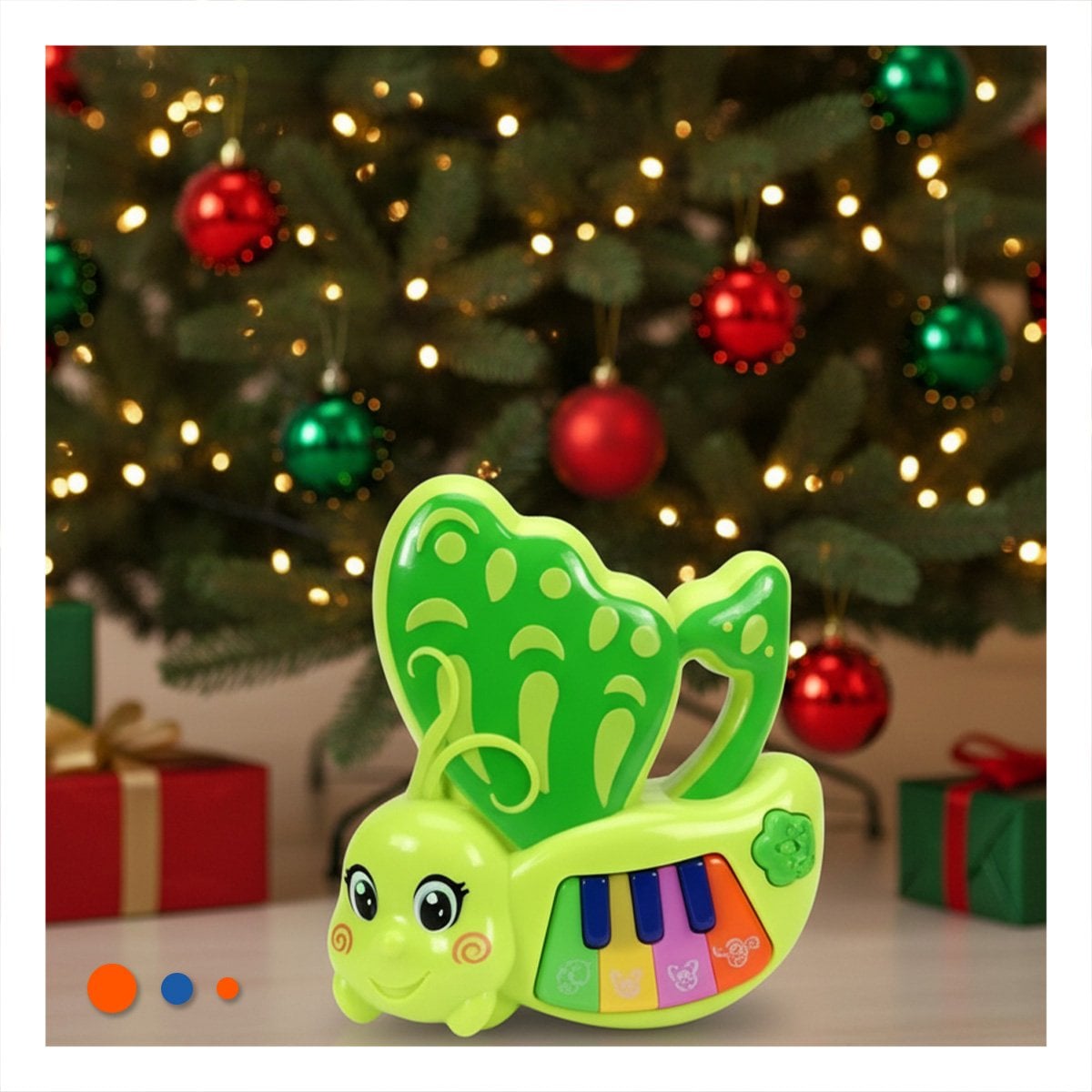 PACK6 TECLAS MUSICALES INFANTILES MARIPOSA VERDE 22X26 CM - 3