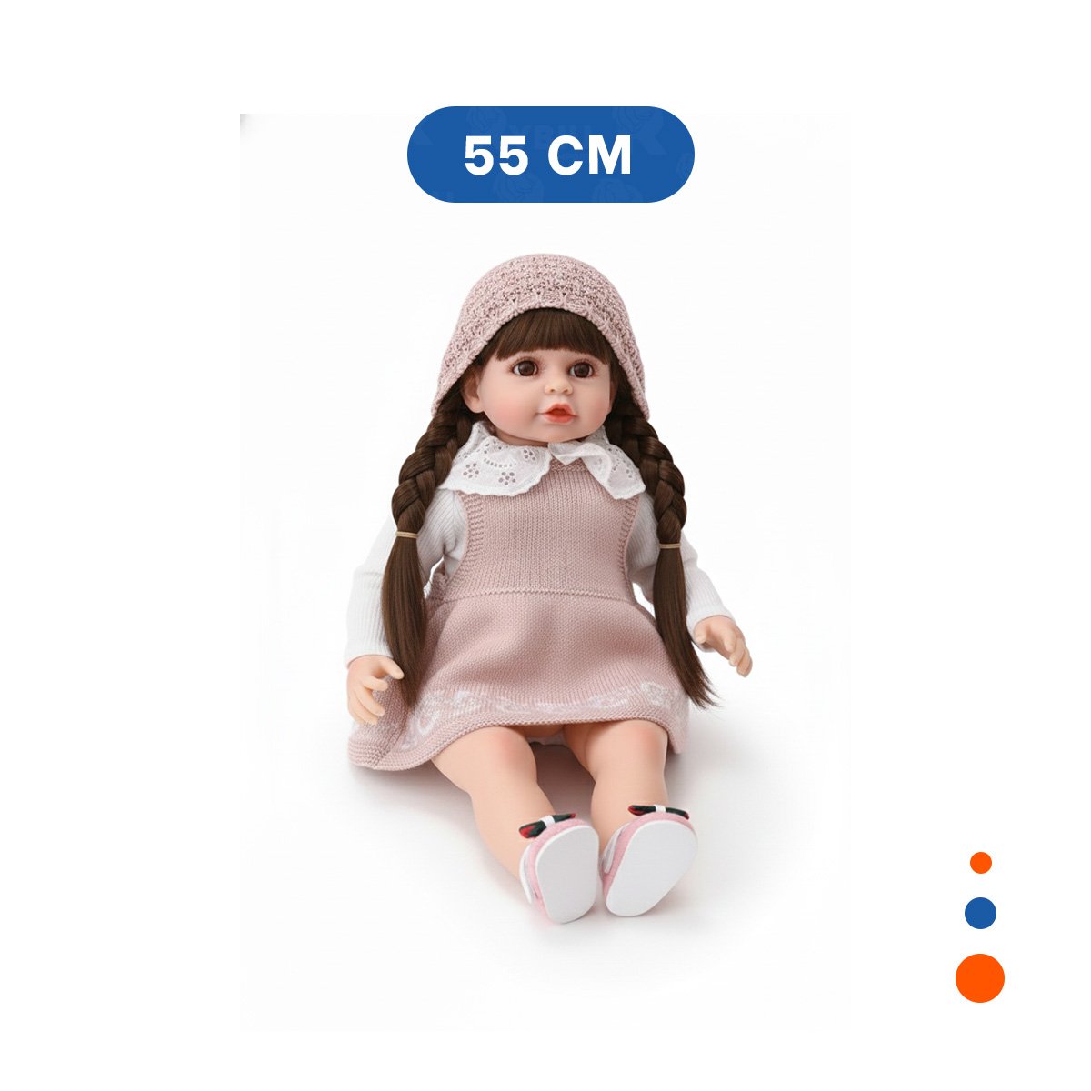 PACK2 PERSONAJE YESSY CON VESTIDO TEJIDO ROSADO Y GORRO PARA JUEGOS DE IMAGINACION - 4