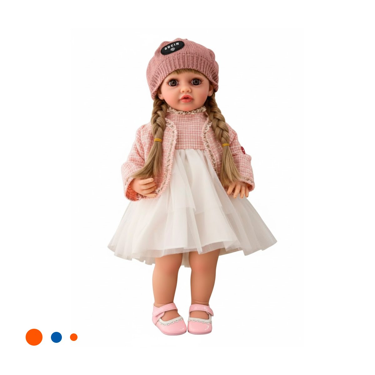 PACK2 PERSONAJE INFANTIL YESSY GRANDE ROSADO 55CM CON CONJUNTO ELEGANTE Y+REGALO STICKER - 2