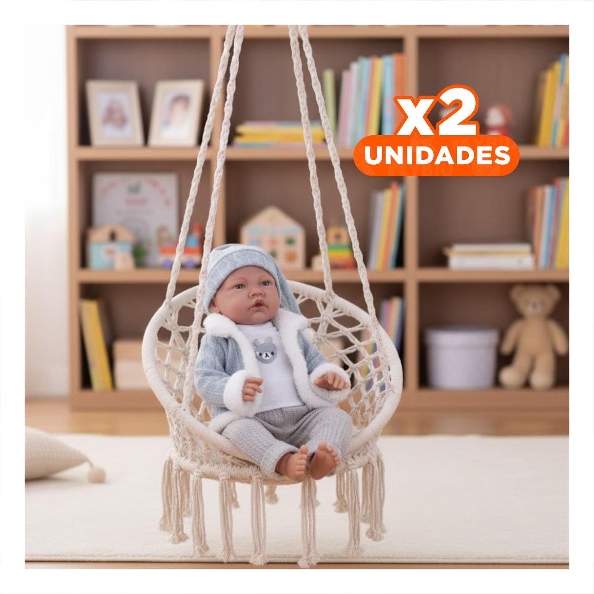 PACK2 COMPAÑERA PARA JUEGO INTERIOR DE 42CM CON VESTIMENTA EN CELESTE Y+REGALO STICKER - 1
