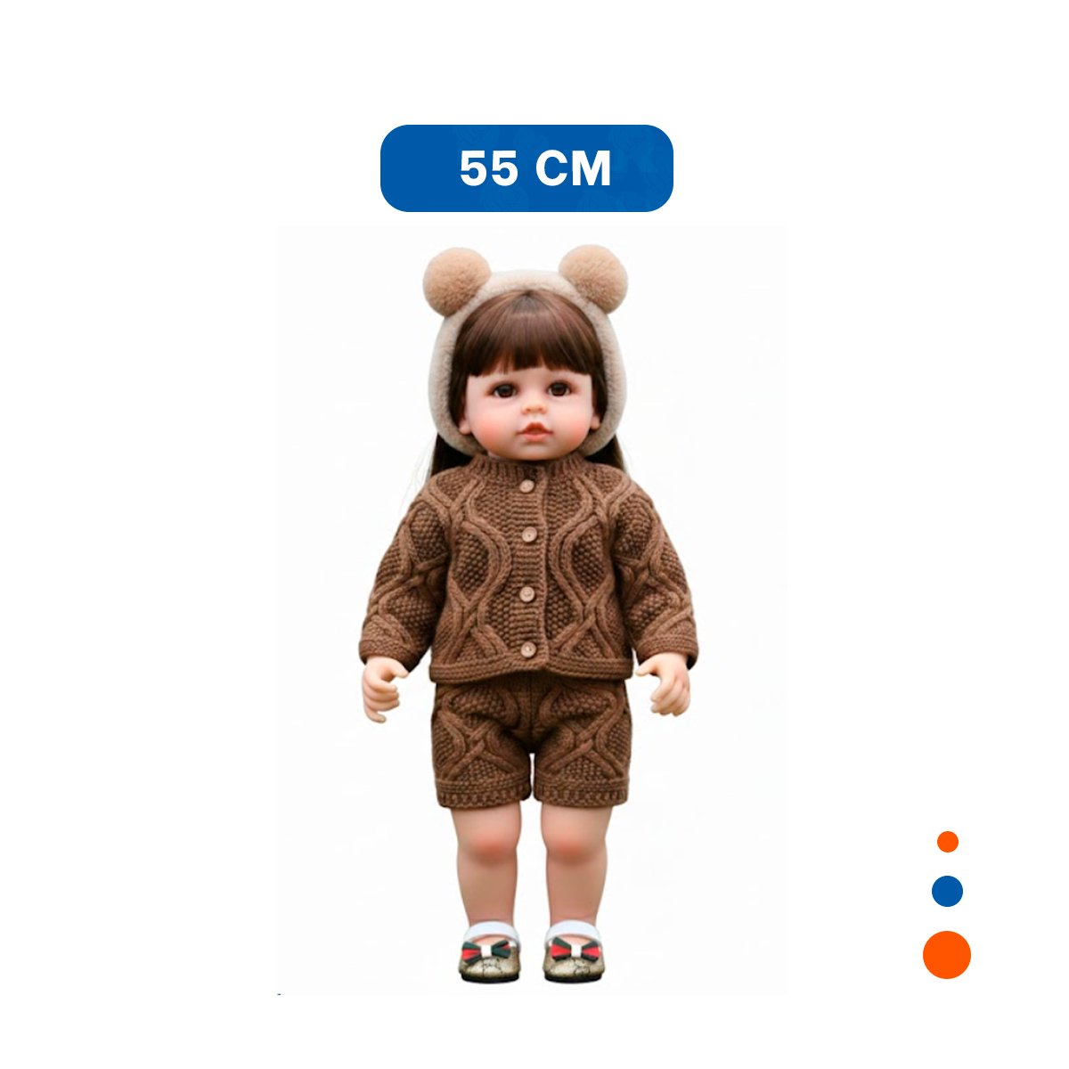FIGURA YESSY MUNECA ESTILO TEJIDO CON CHOMPA SHORT Y VINCHA OREJAS 55CM Y+LIGAS REGALO - 4