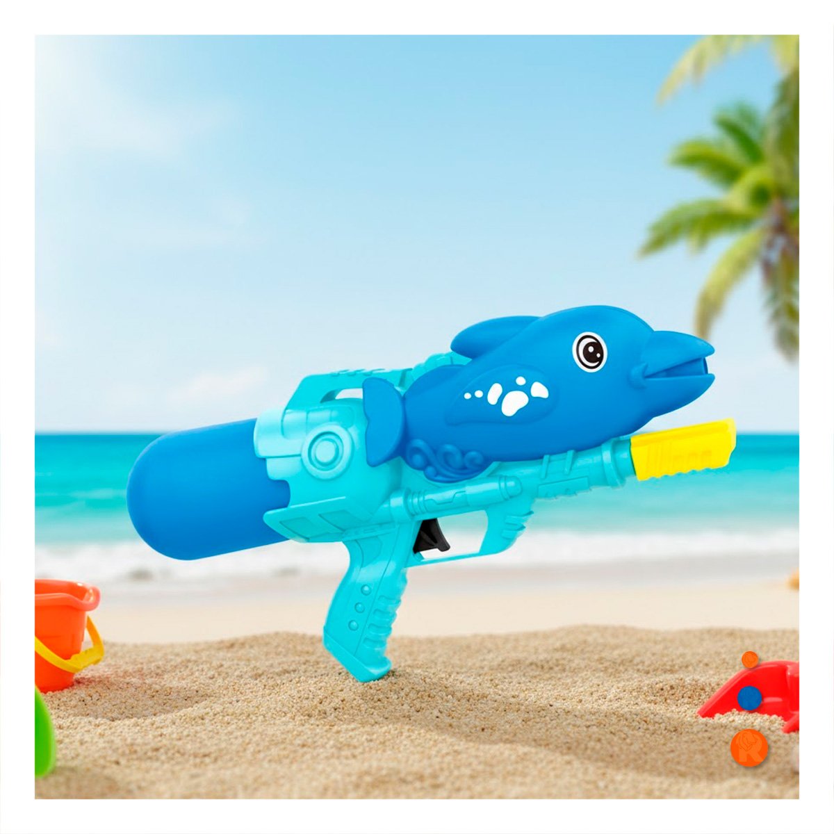 PACK2 DISPARADOR DE VERANO DELFIN AZUL PARA ACTIVIDADES AL AIRE LIBRE Y+PAPEL REGALO - 5