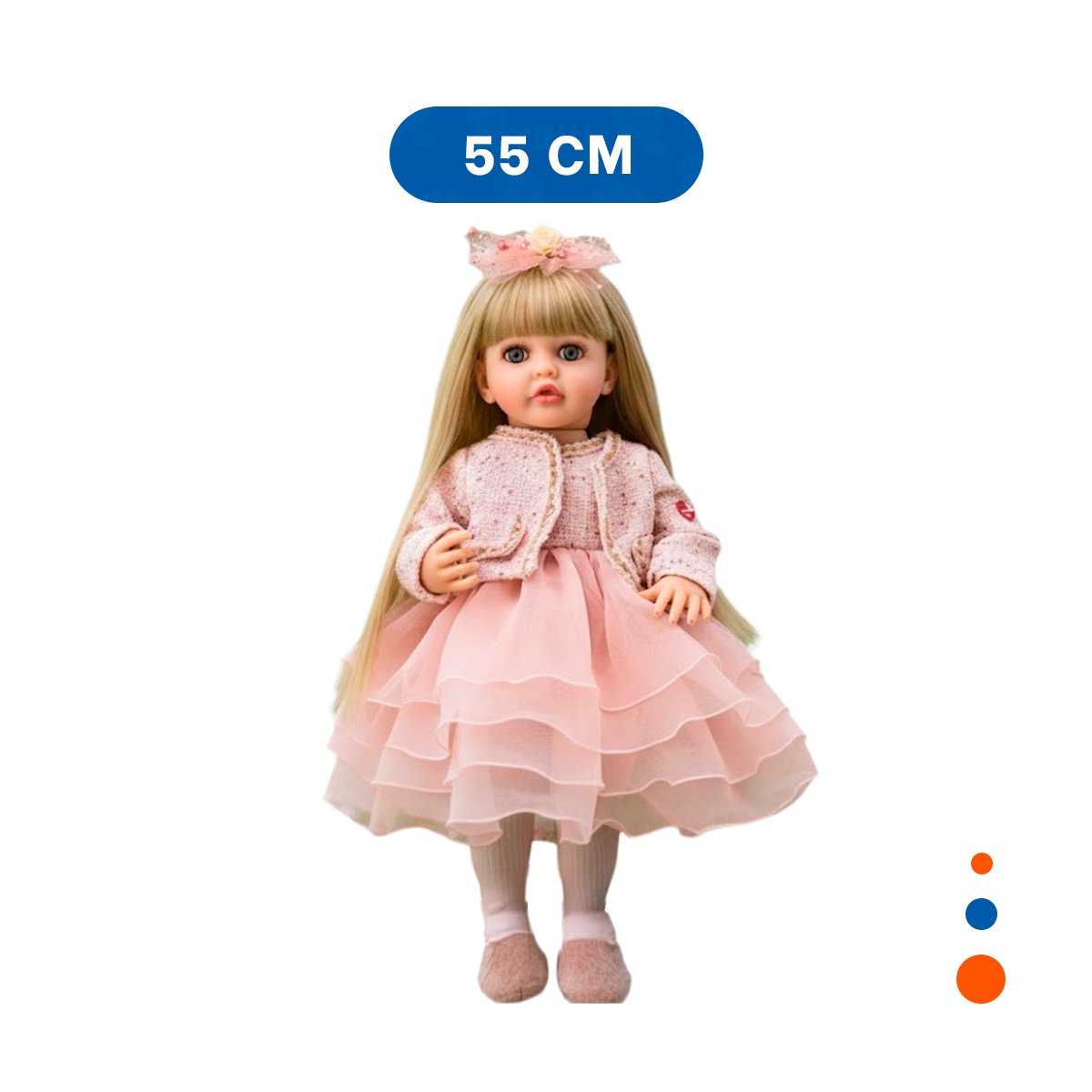 PACK2 FIGURA YESSY 55CM ESTILO INFANTIL CON VESTIMENTA ROSADA Y IMAGEN SUAVE Y+REGALO STICKER - 4