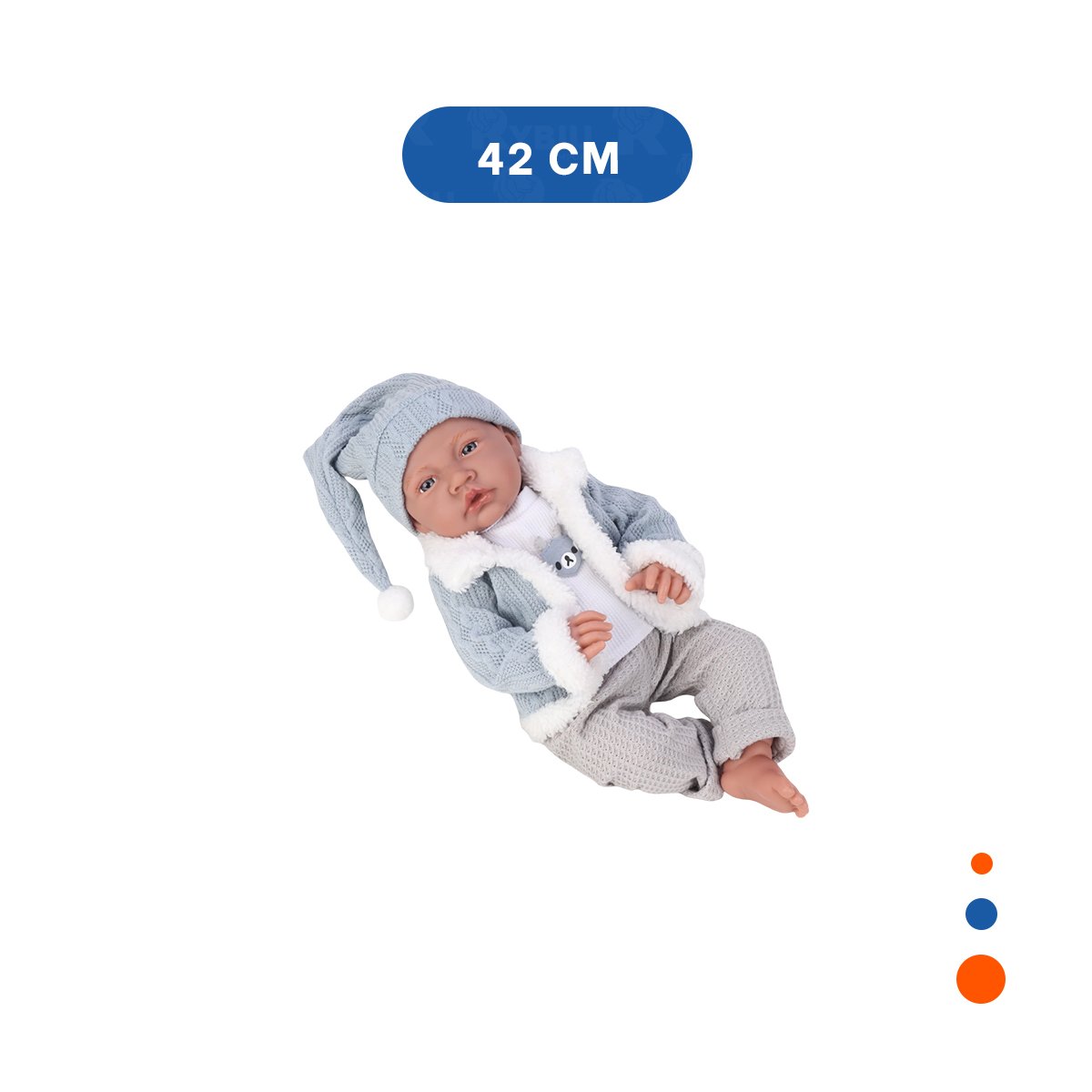 JUGUETE PARA DIVERSION PROLONGADA DE LAS NIÑAS CON 42CM EN CELESTE Y+LIGAS REGALO - 4