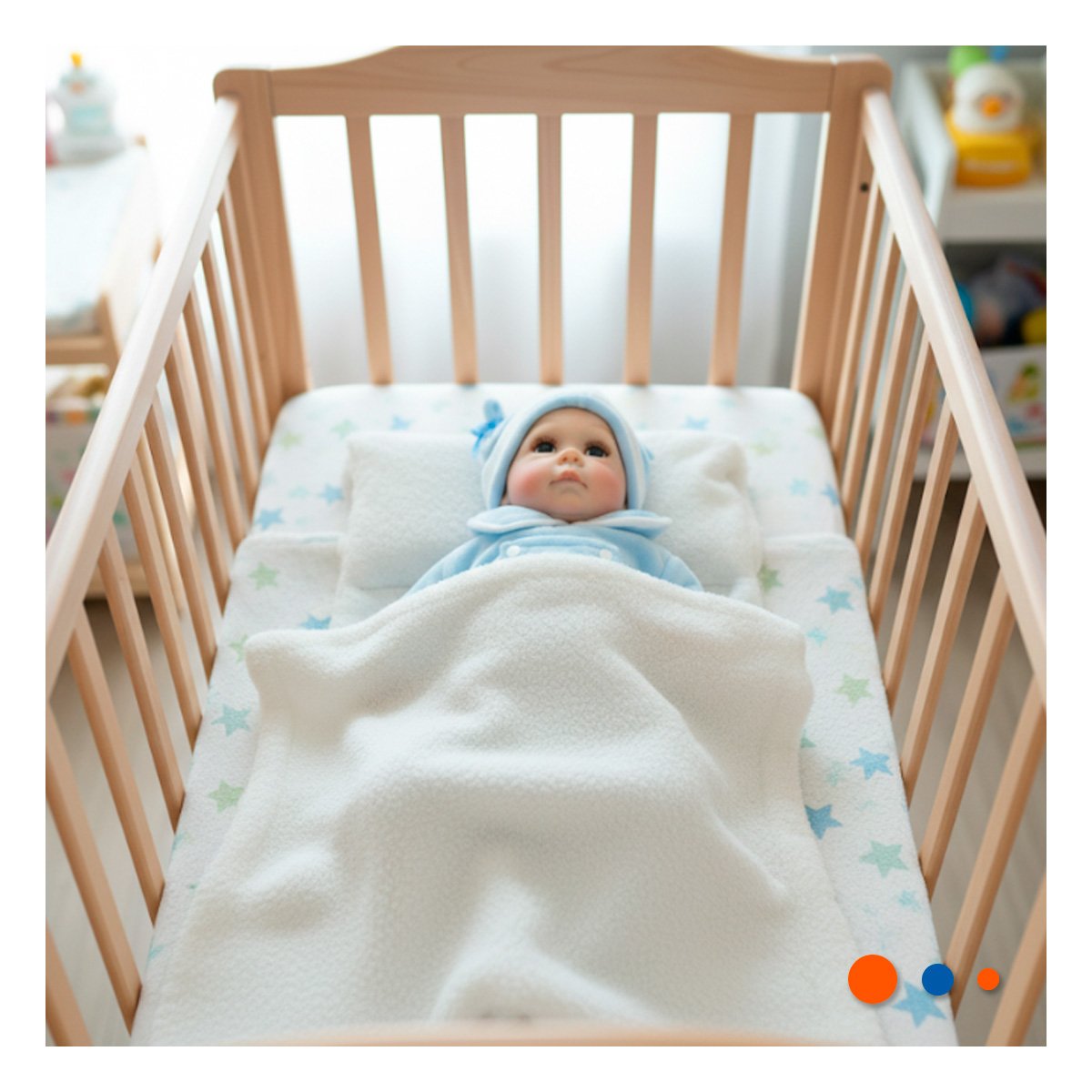 JUGUETE SUAVE DE BEBE REALISTA CON ENTERIZO Y GORRO CELESTE PARA HOGAR Y+POST IT - 3