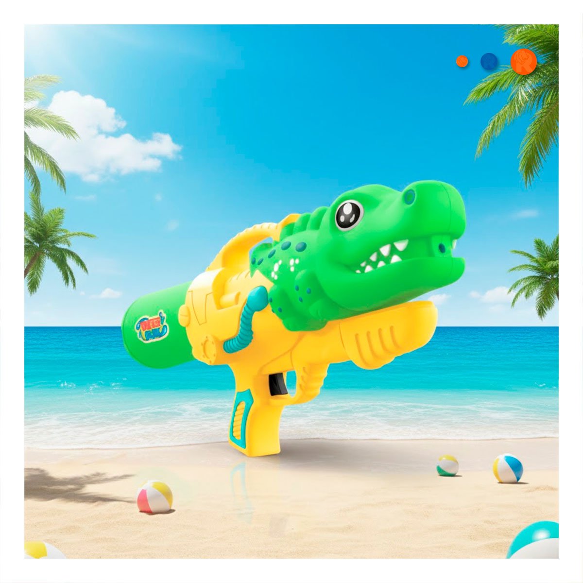 PACK6 LANZADOR DE AGUA DINOSAURIO VERDE CLARO PARA JUEGOS REFRESCANTES Y+REGALO STICKER - 5