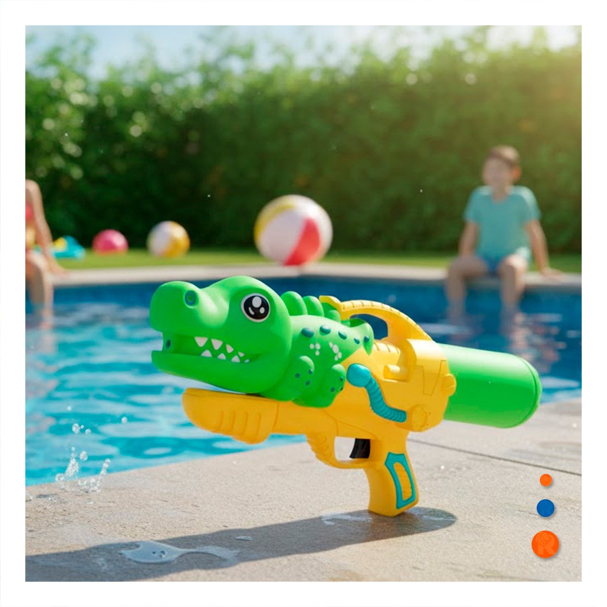 PACK6 DISPARADOR DE AGUA DINOSAURIO VERDE CLARO PARA VERANO EN CASA Y+PAPEL REGALO - 5