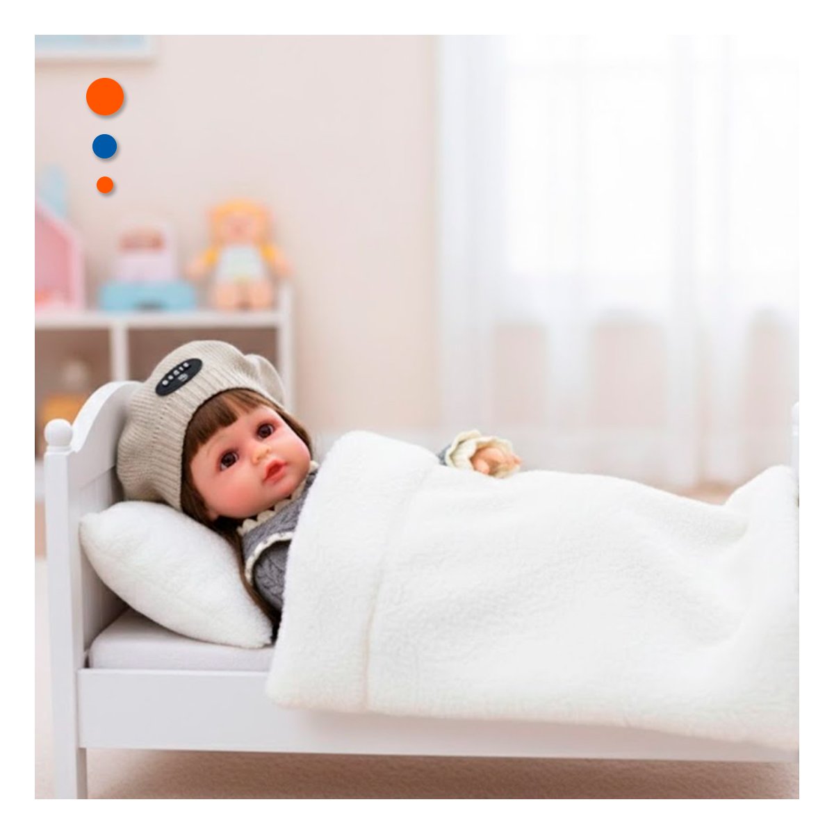 FIGURA YESSY CON CHOMPA TEJIDA PLOMO 55CM Y VESTIDO VOLANTES NINA Y+REGALO STICKER - 2