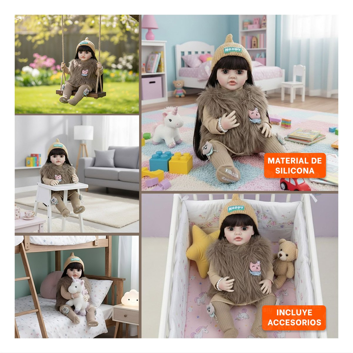 ARTICULO CON RESPUESTA INTERACTIVA PARA JUEGO INFANTIL CON 55CM EN MARRON Y+LIGAS REGALO - 5